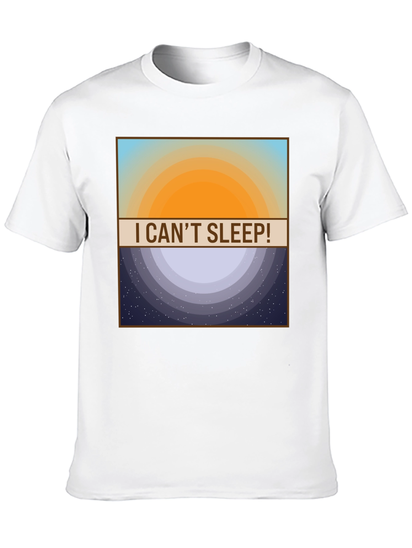 Black I Can't Sleep! T-Shirt - Day and Night Design view 10