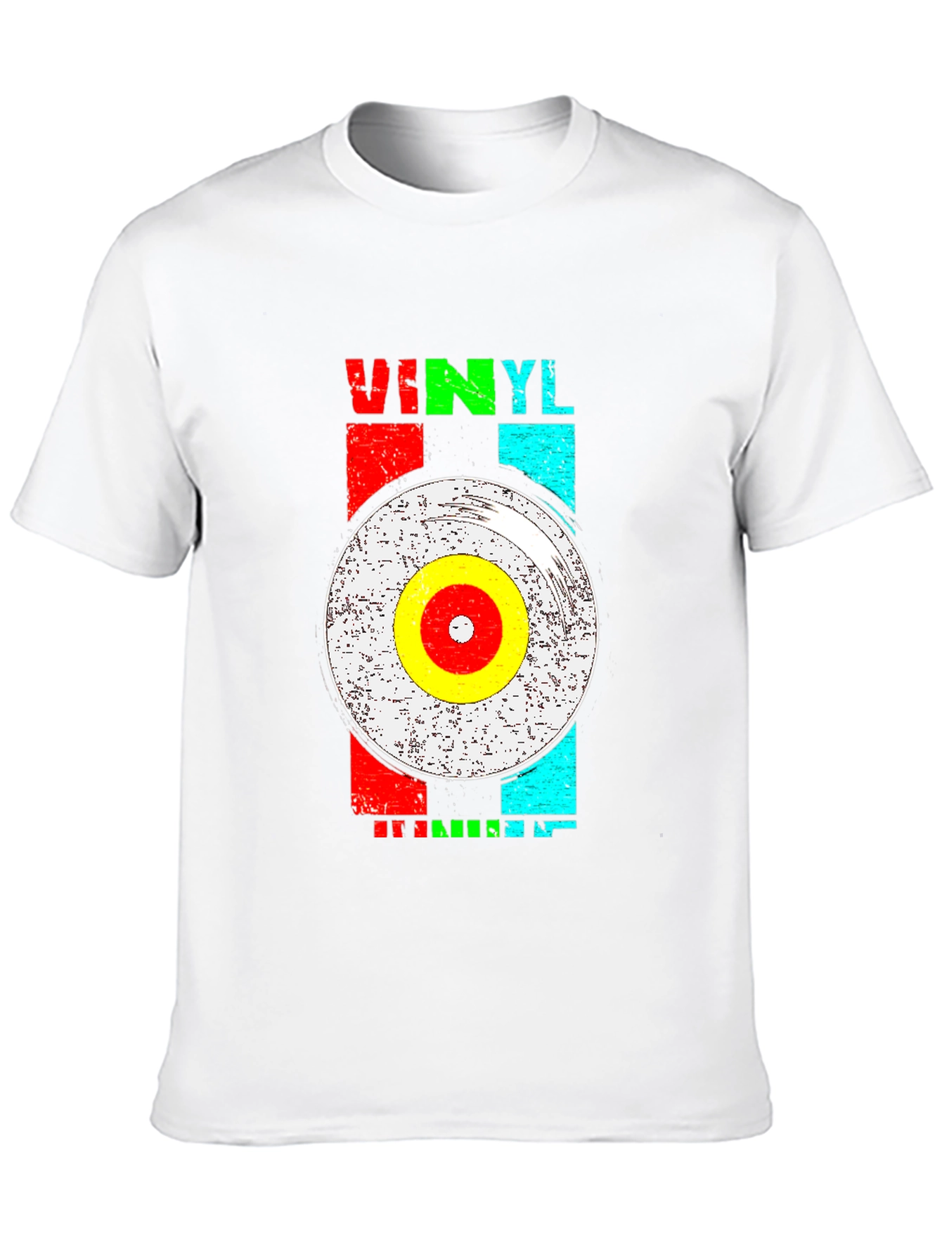 Black Retro Vinyl Record Graphic T-Shirt view 10