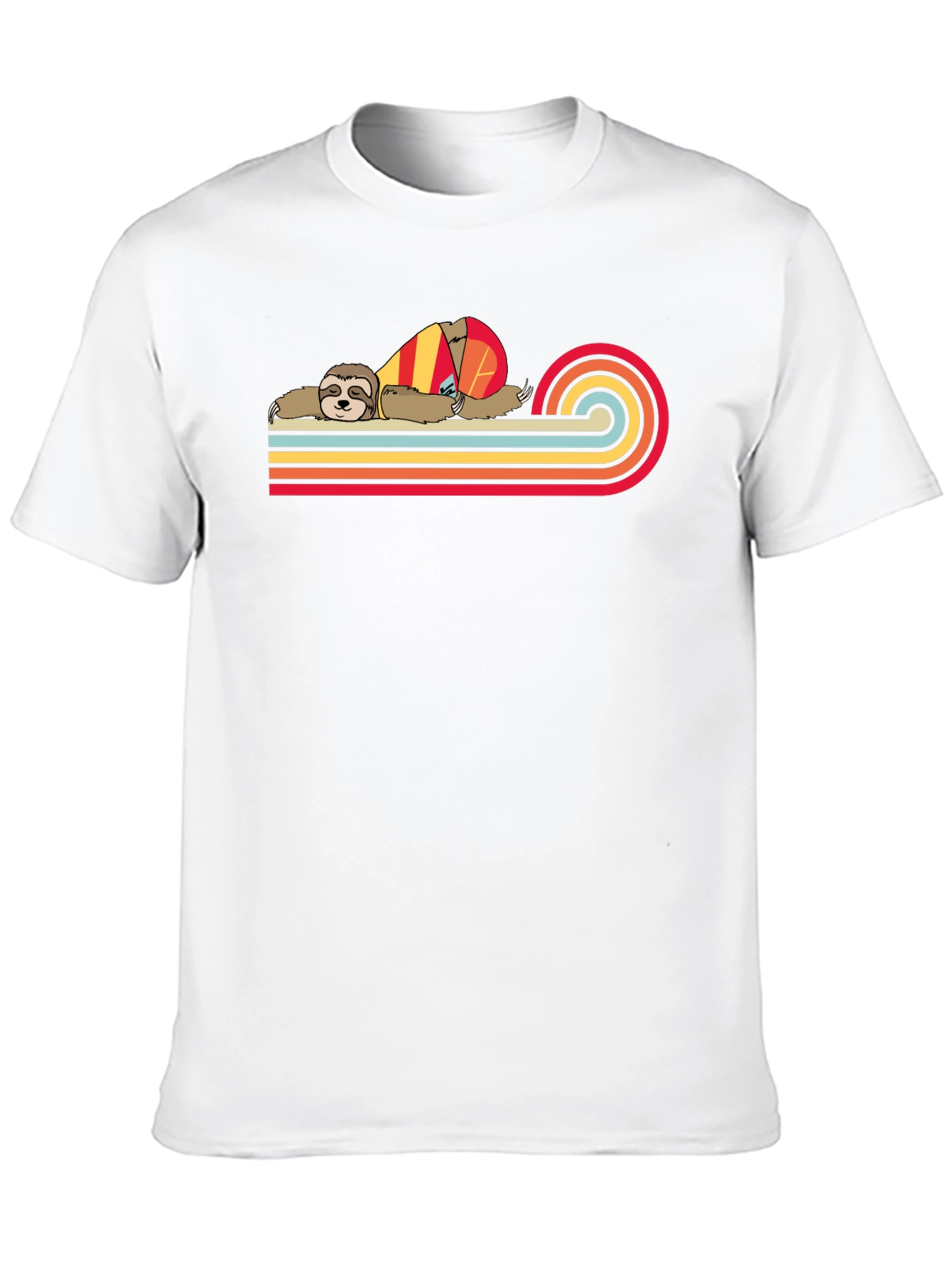 Black Retro Sloth T-Shirt - Relaxed Style view 10