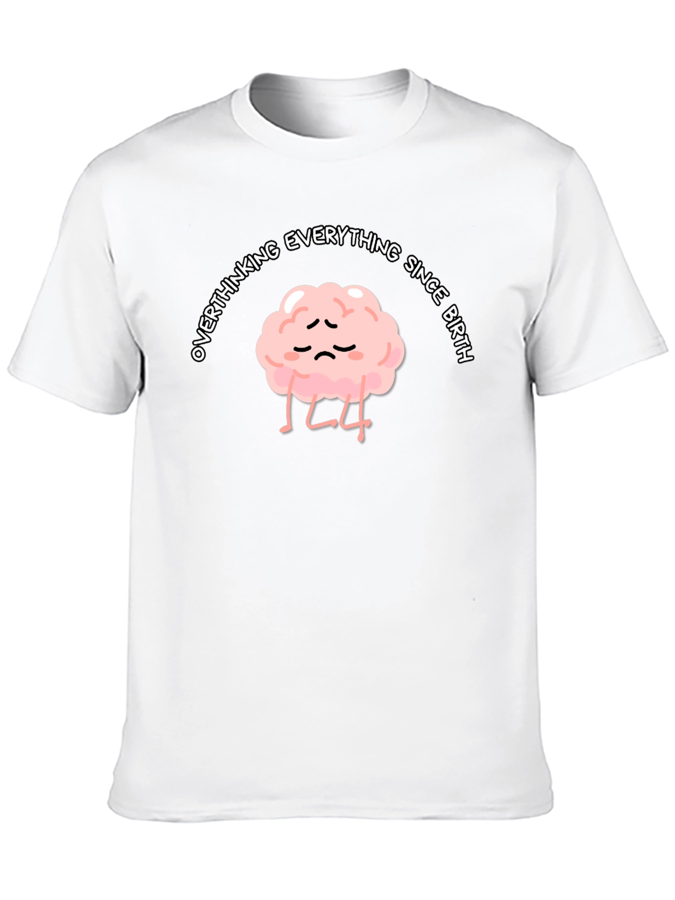 Black Overthinking Brain Graphic Tee - Unisex Black T-Shirt view 10