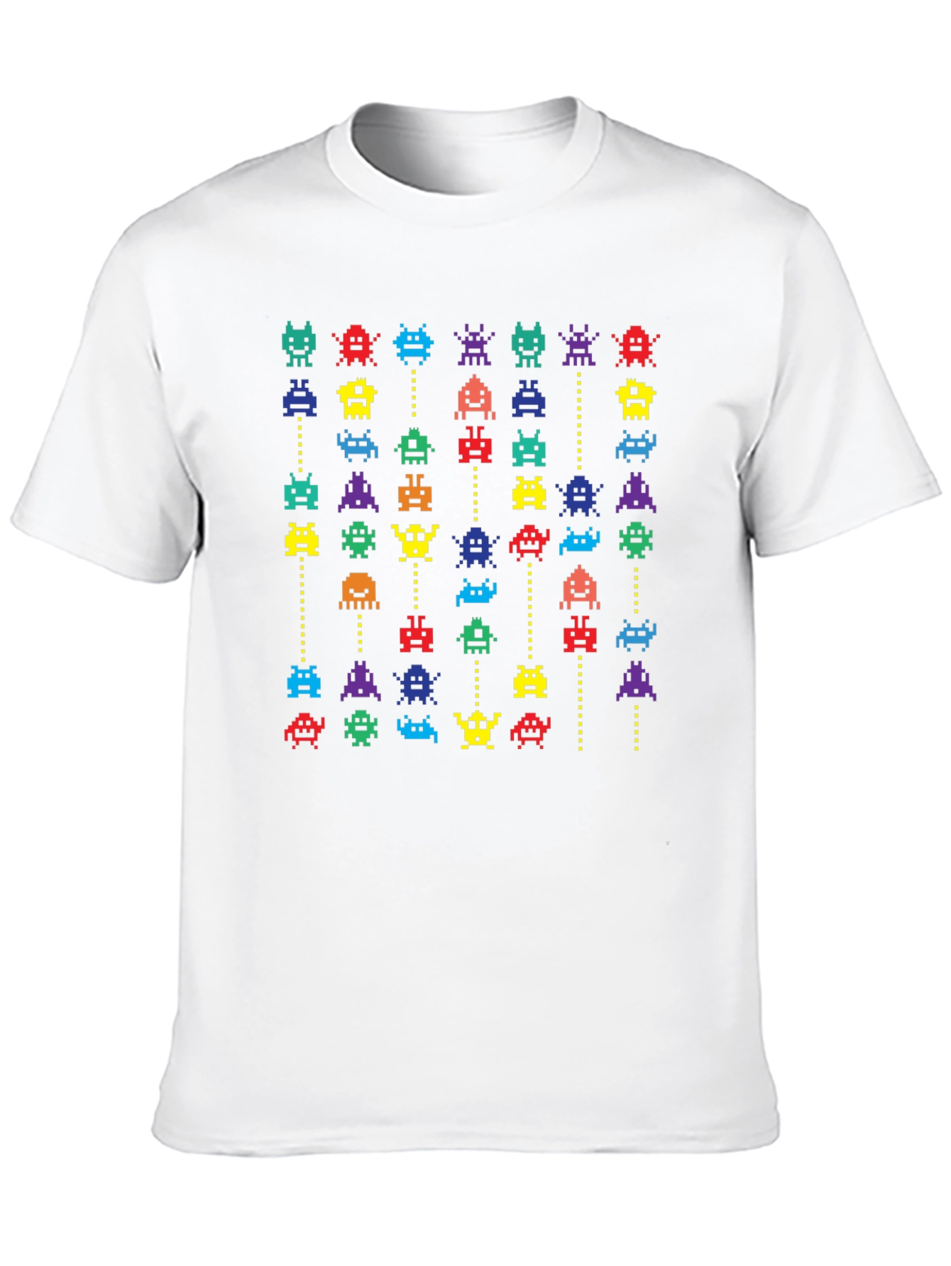 Black Retro Arcade T-Shirt - Pixelated Invaders Design view 10