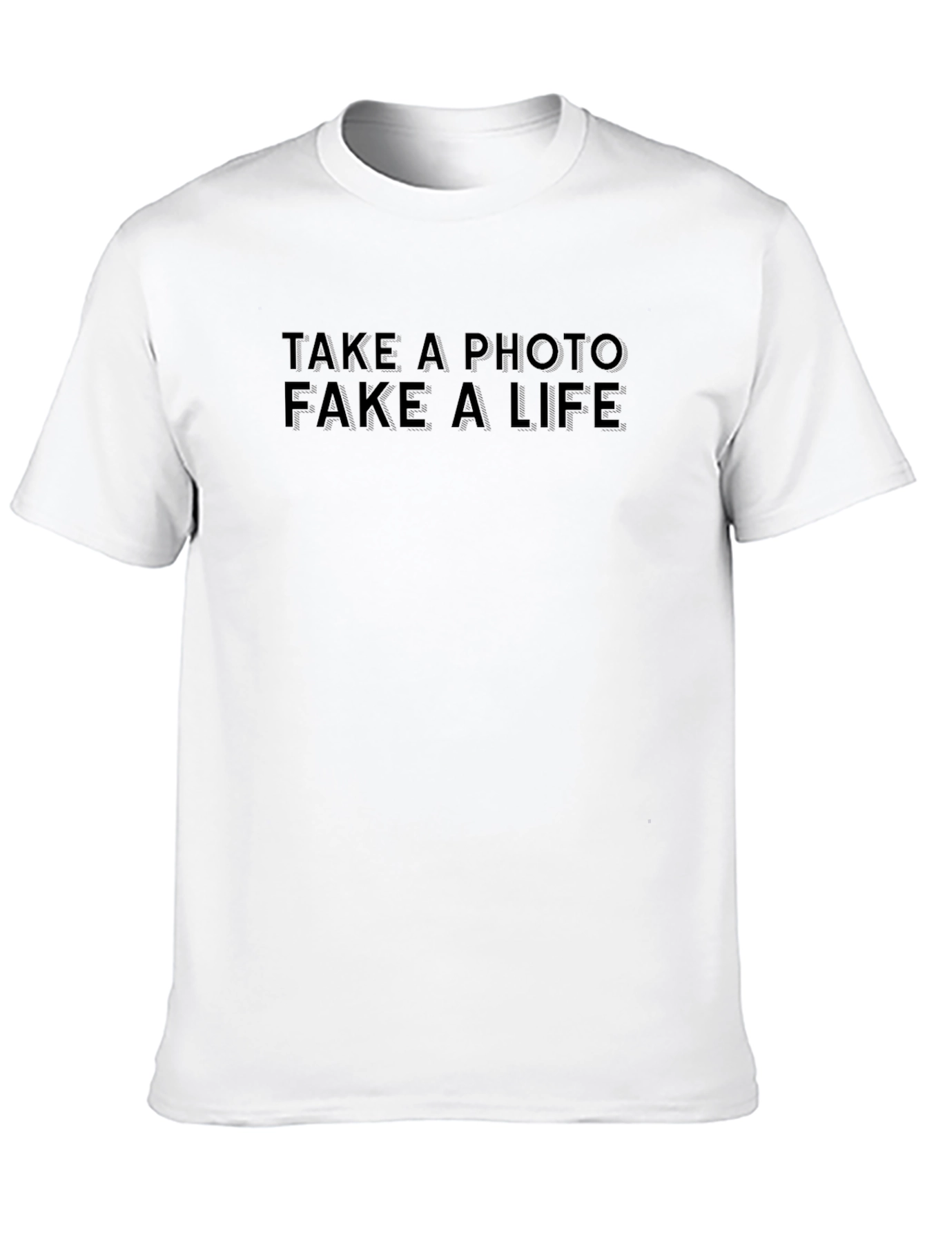 Black Take a Photo Fake a Life Graphic Tee view 10