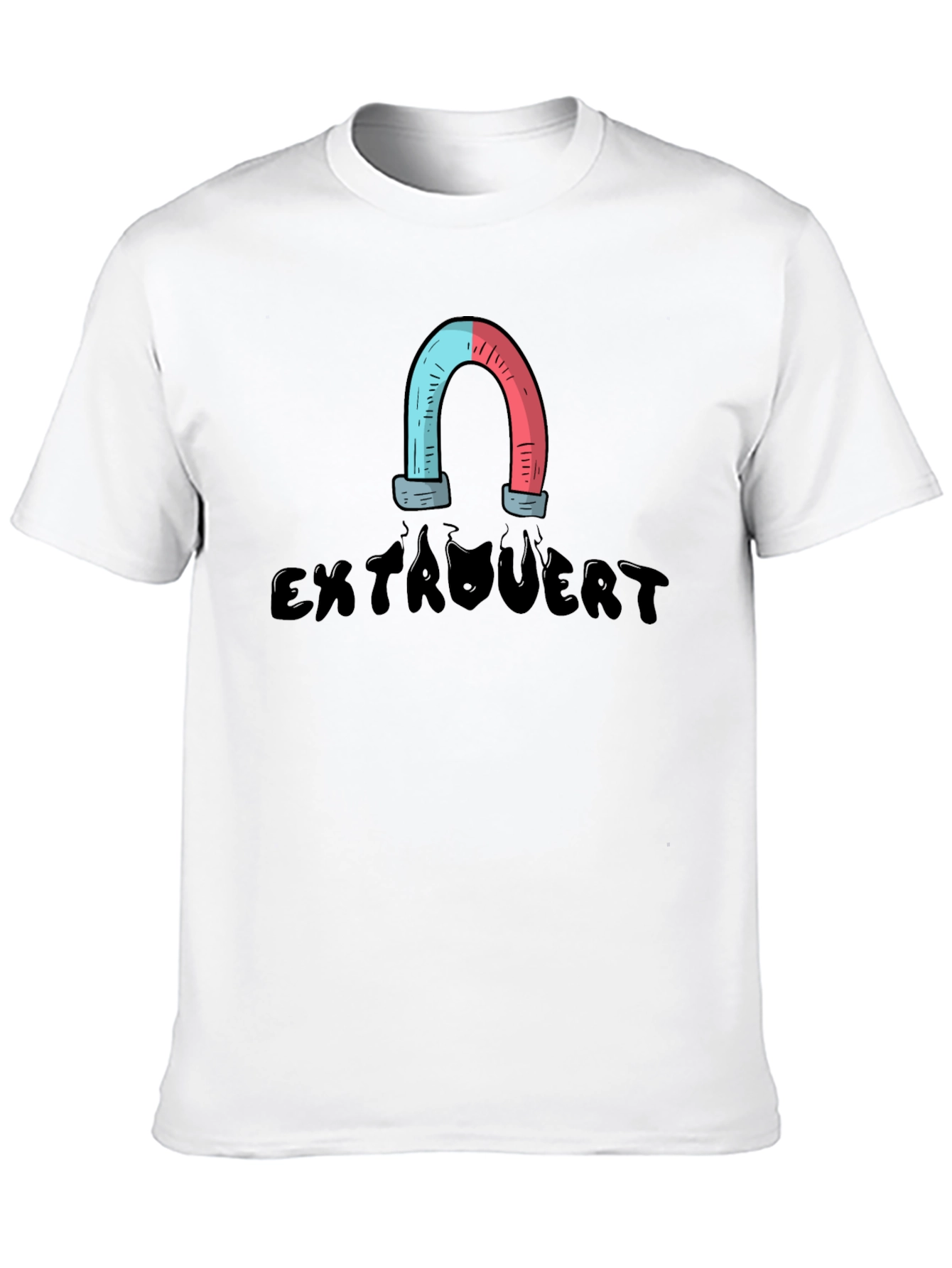 Black Extrovert Magnet T-Shirt view 10