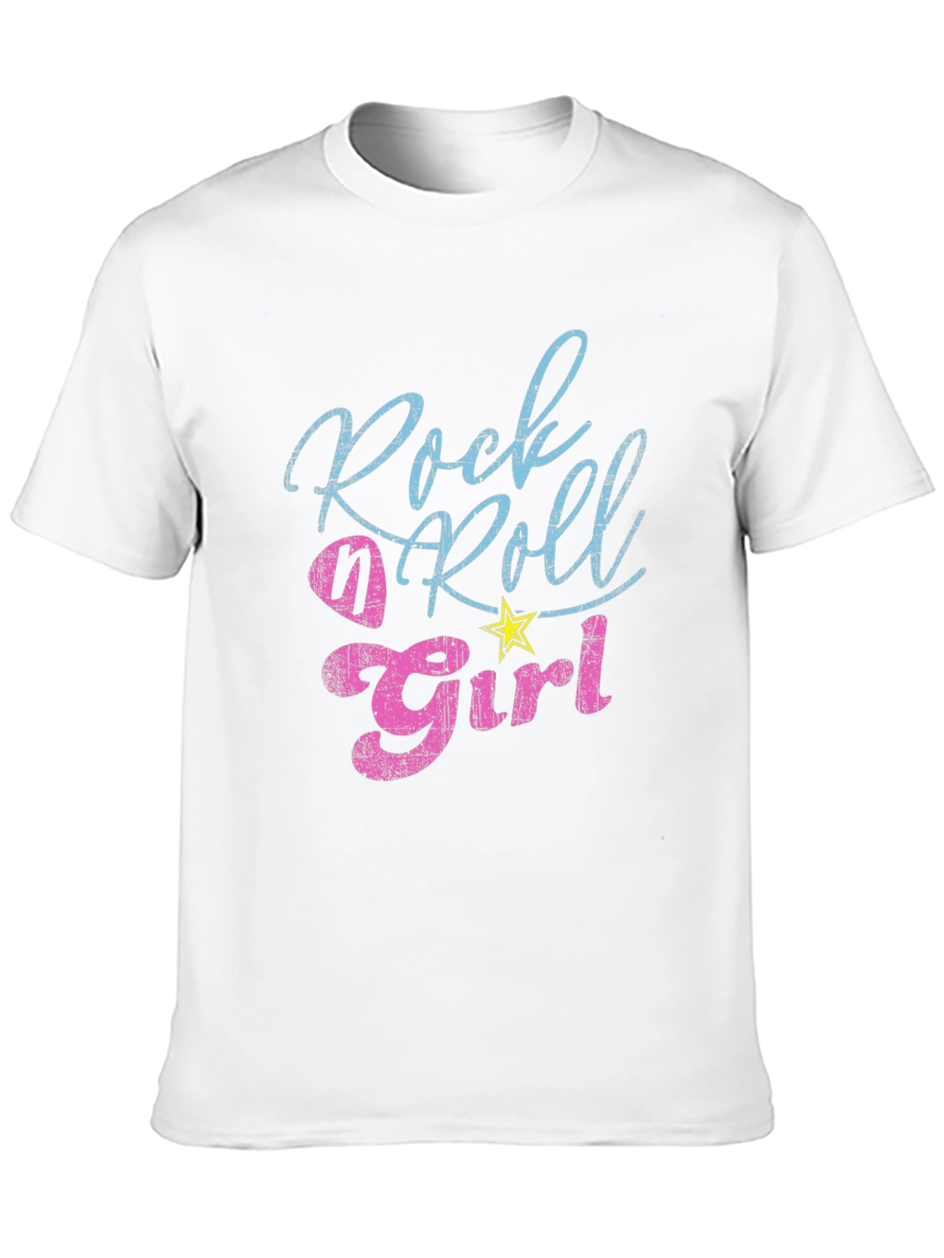 Black Rock n Roll Girl Tee - Distressed Graphic T-Shirt view 10