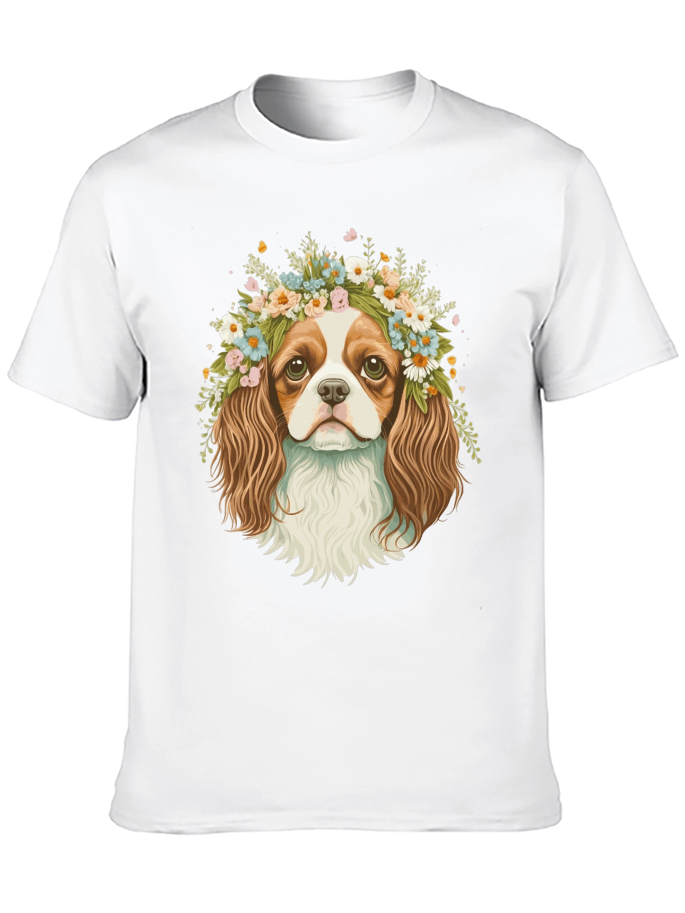 Dog with Flower Crown Graphic Tee - 10