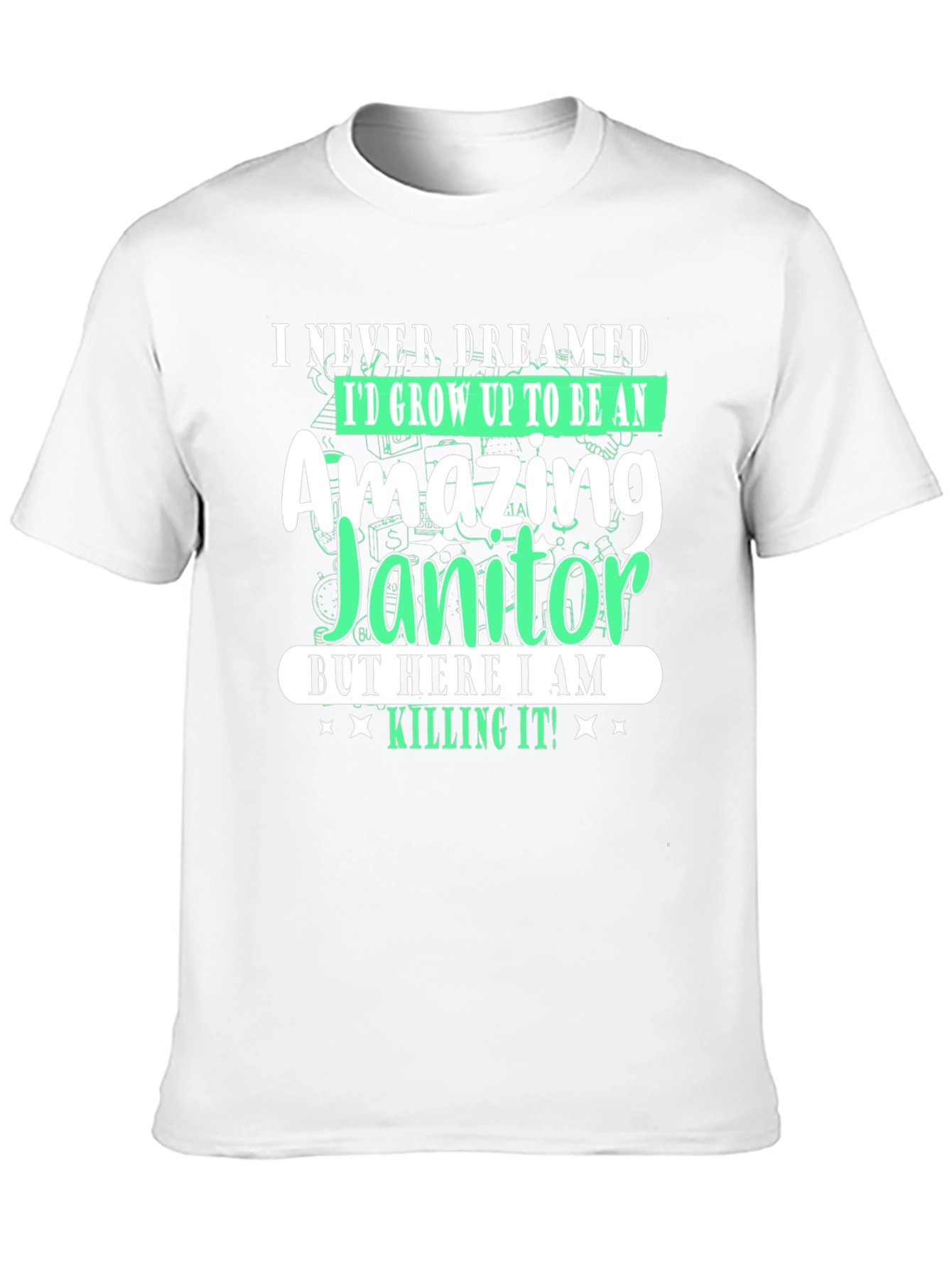 Black Amazing Janitor T-Shirt - Funny Novelty Tee view 10
