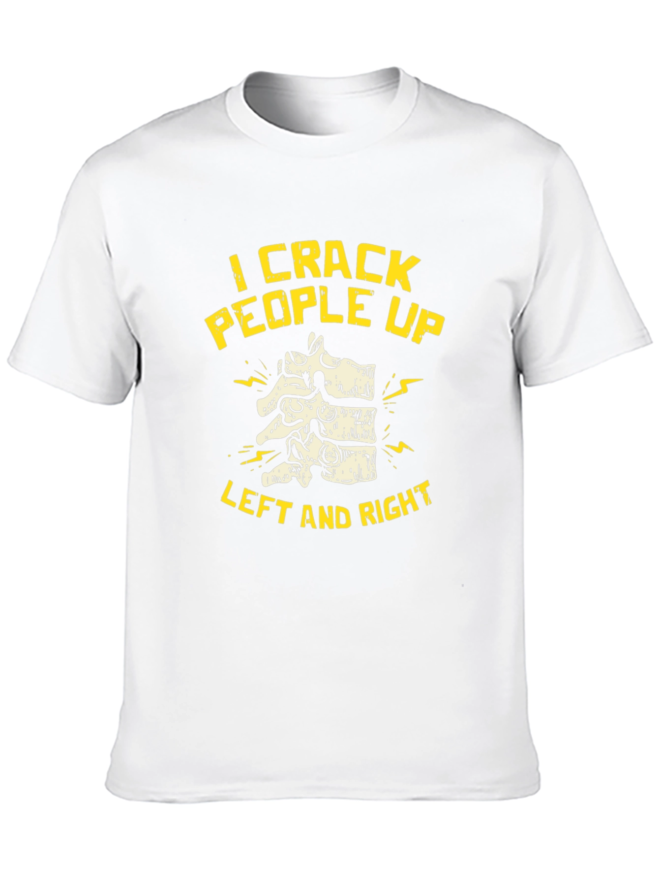 Black Chiropractor "I Crack People Up" Black T-Shirt view 10