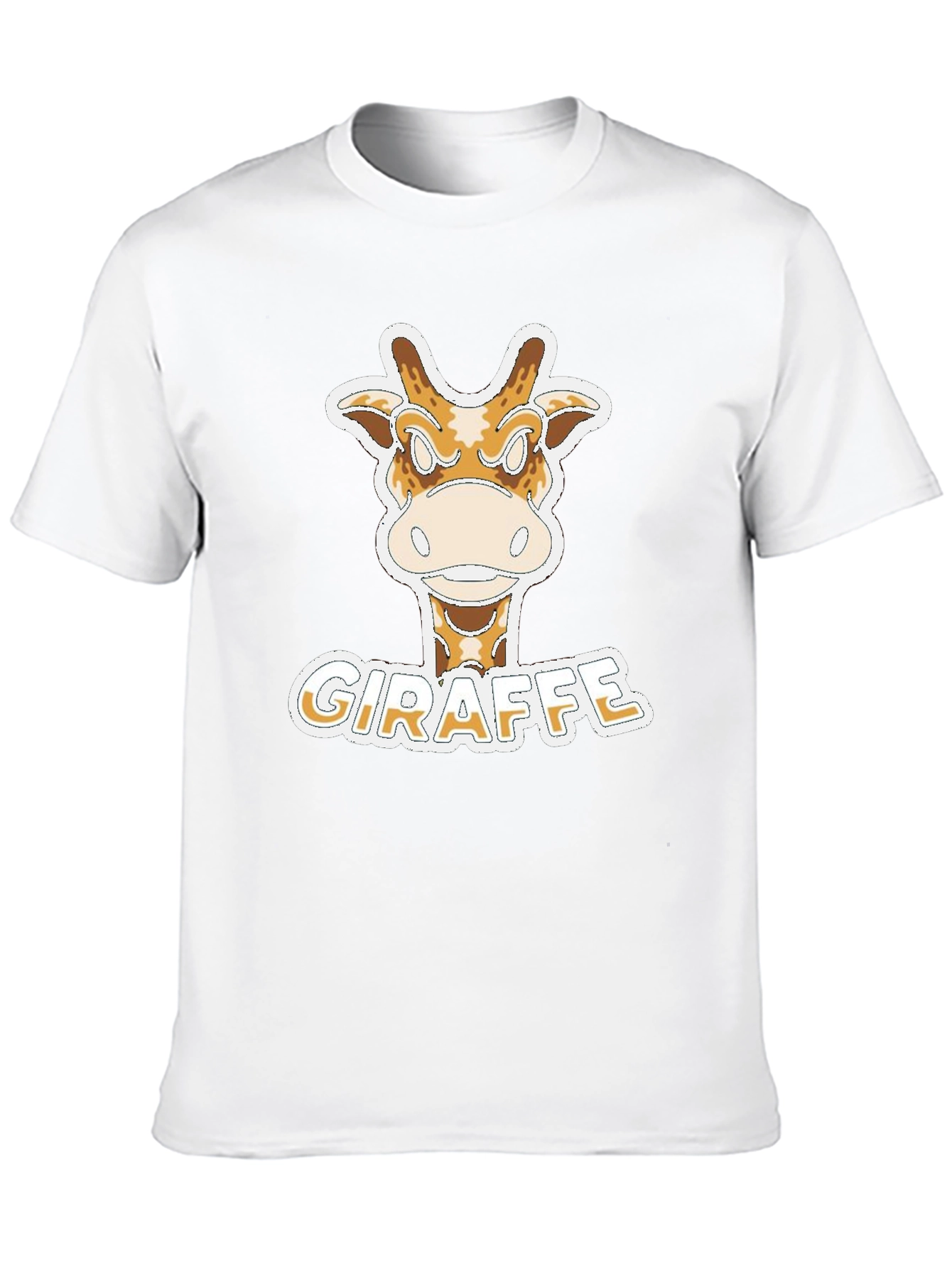Black Funny Giraffe Cartoon T-Shirt - Novelty Graphic Tee view 10