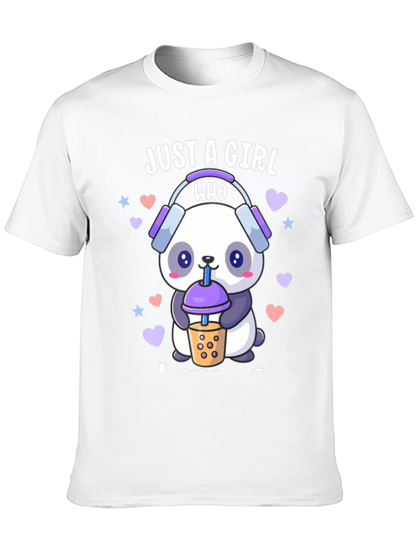 Black Just a Girl Who Loves Pandas T-Shirt view 10