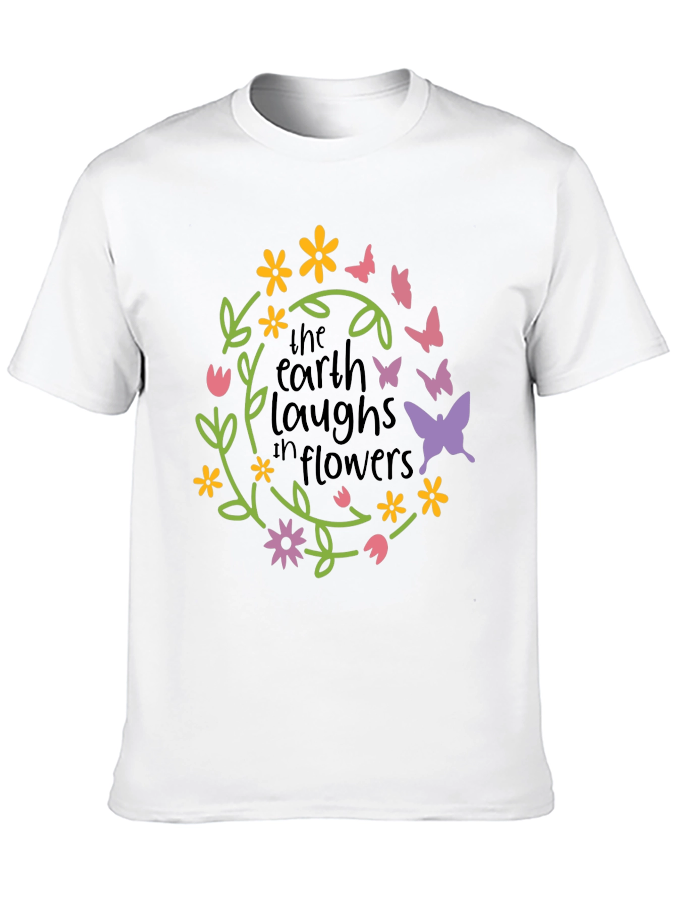 Black Earth Laughs in Flowers Graphic Tee view 10