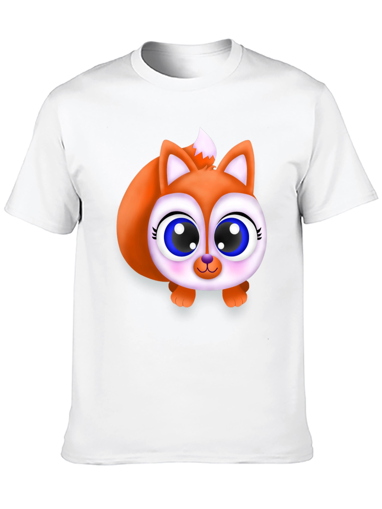 Black Cute Fox Graphic Tee - Black Cotton Blend Shirt view 10