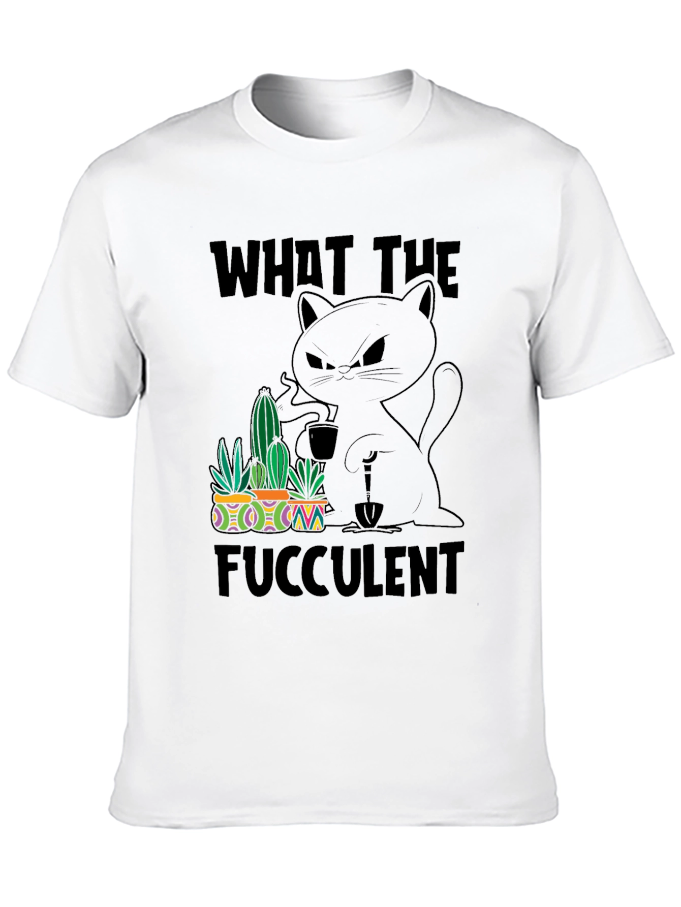 Black What the Fucculent T-Shirt view 10