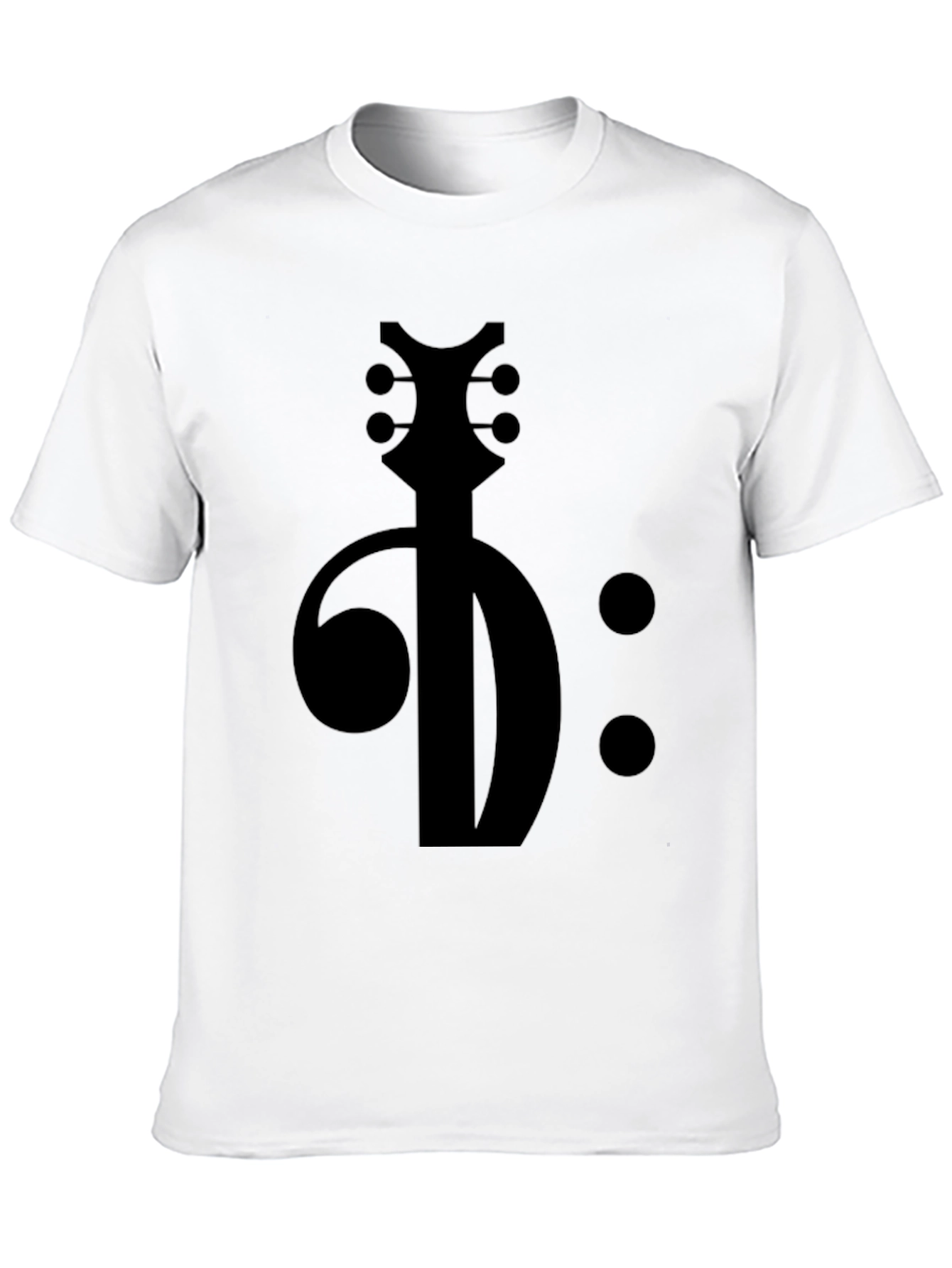 Black Bass Clef Guitar T-Shirt - Music Lover Tee view 10