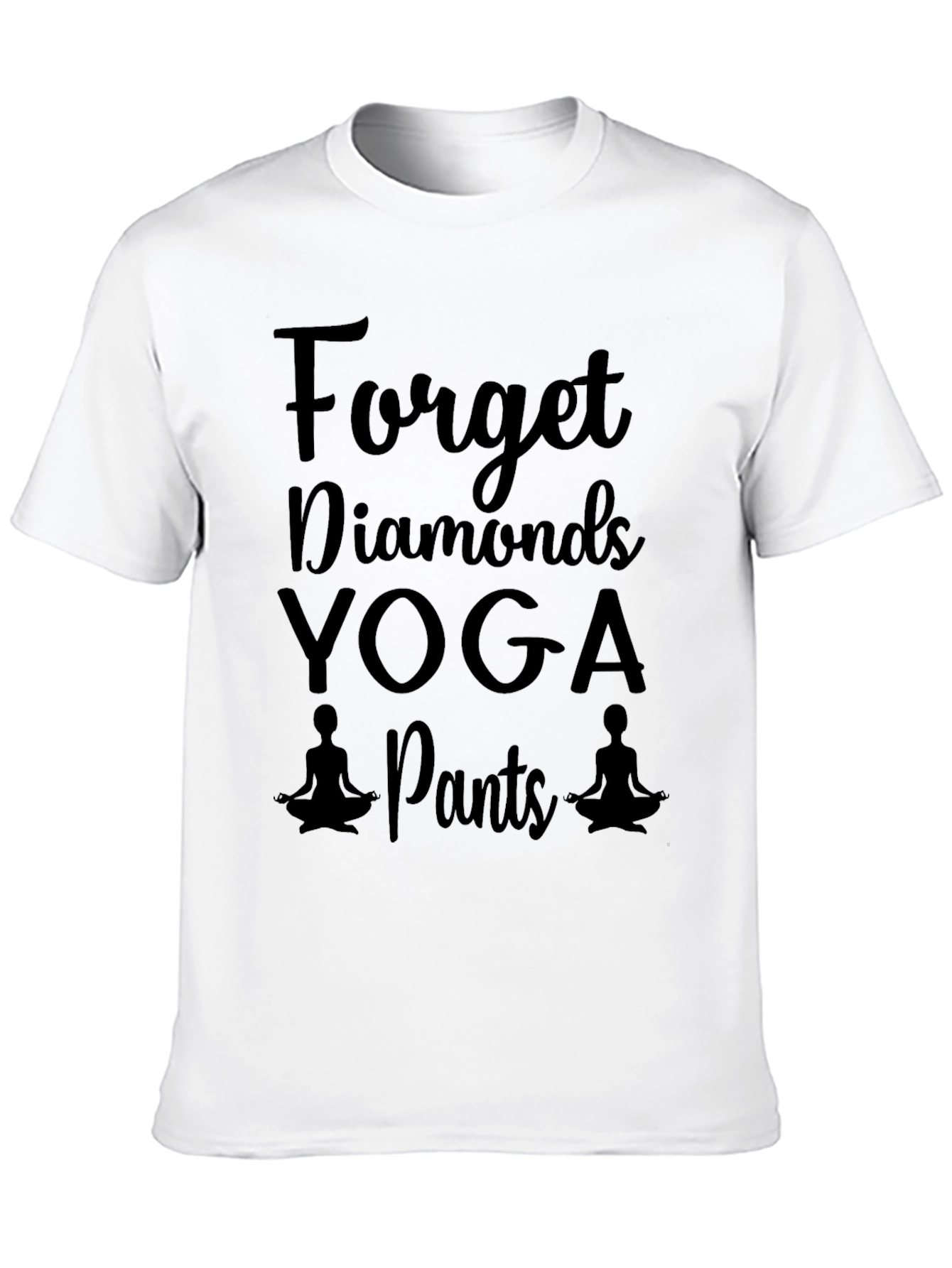 Black Forget Diamonds Yoga Pants Graphic T-Shirt view 10