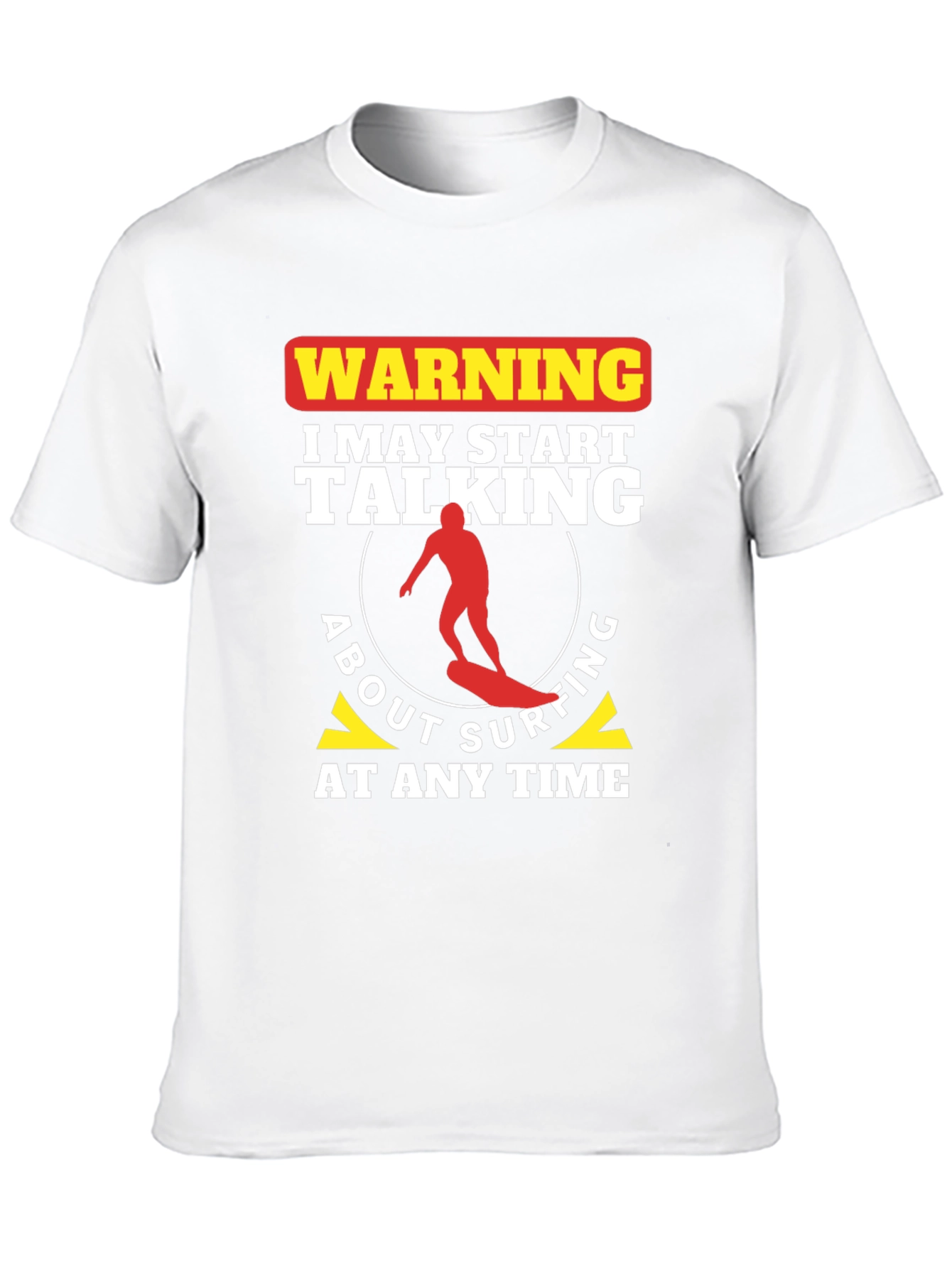 Black Surfing Warning Graphic T-Shirt - Surfer Gift Tee view 10