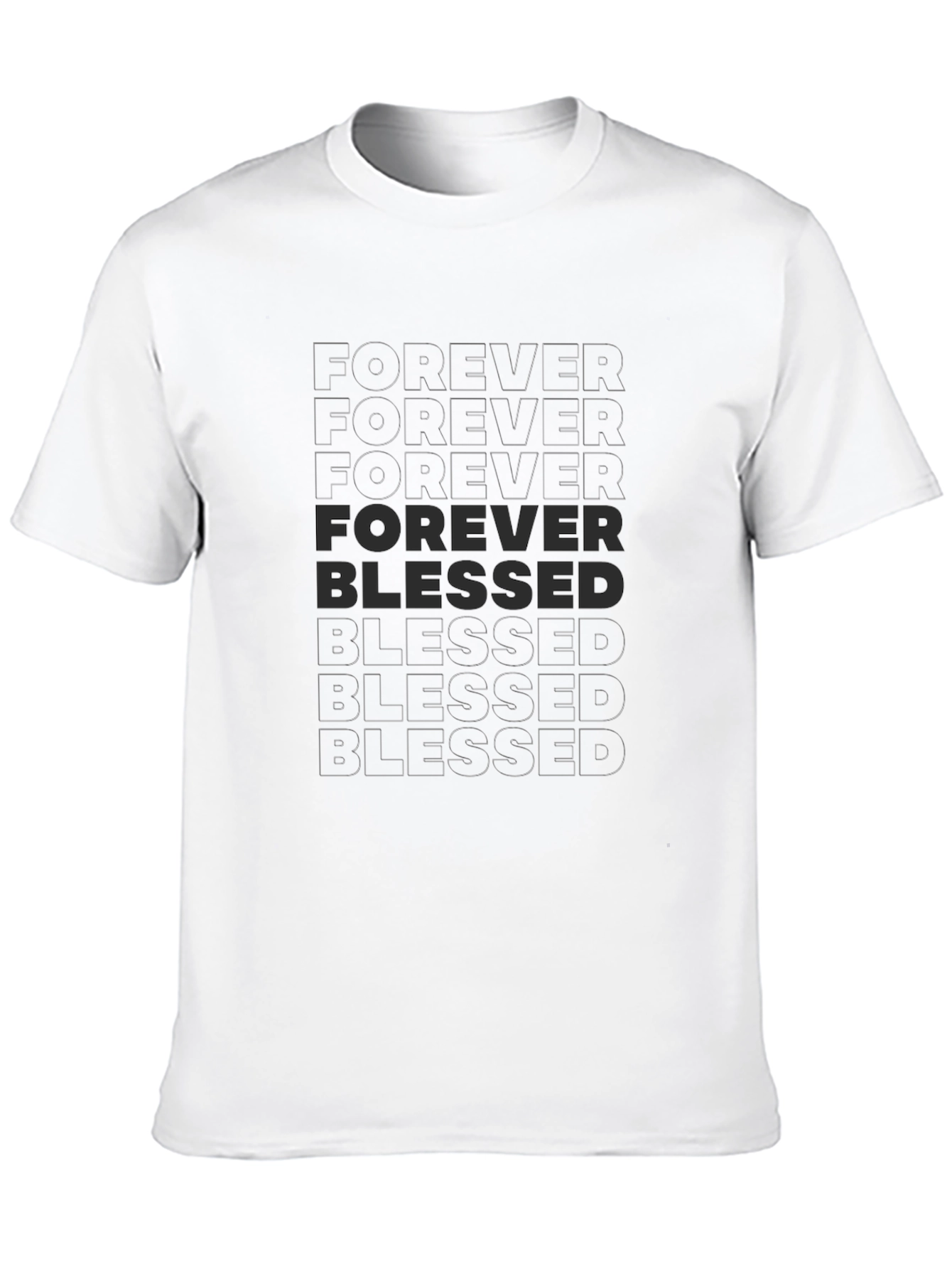 Black Forever Blessed Black Graphic T-Shirt view 10