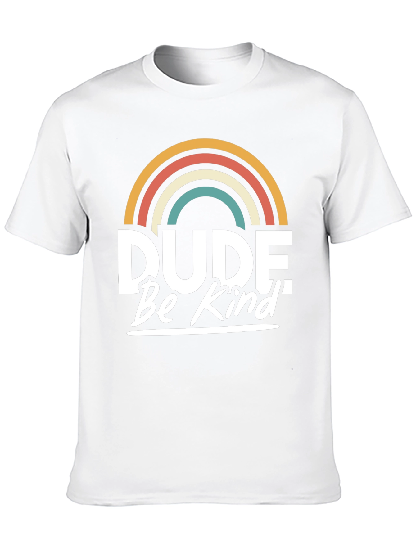 Black Dude Be Kind T-Shirt - Retro Rainbow Graphic Tee view 10