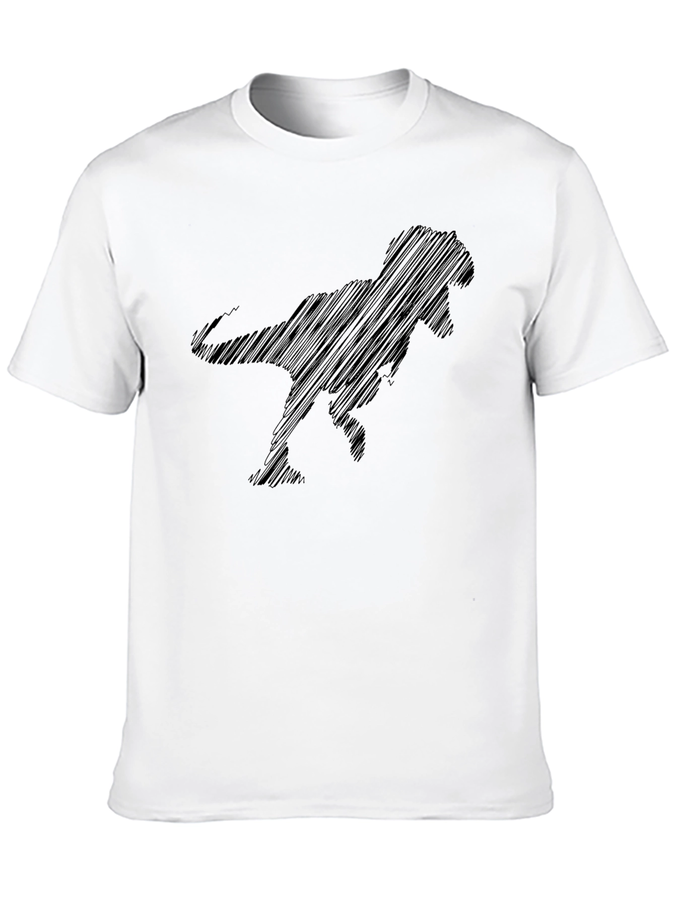 Black Men's Black T-Rex Graphic Tee - Casual Style view 10