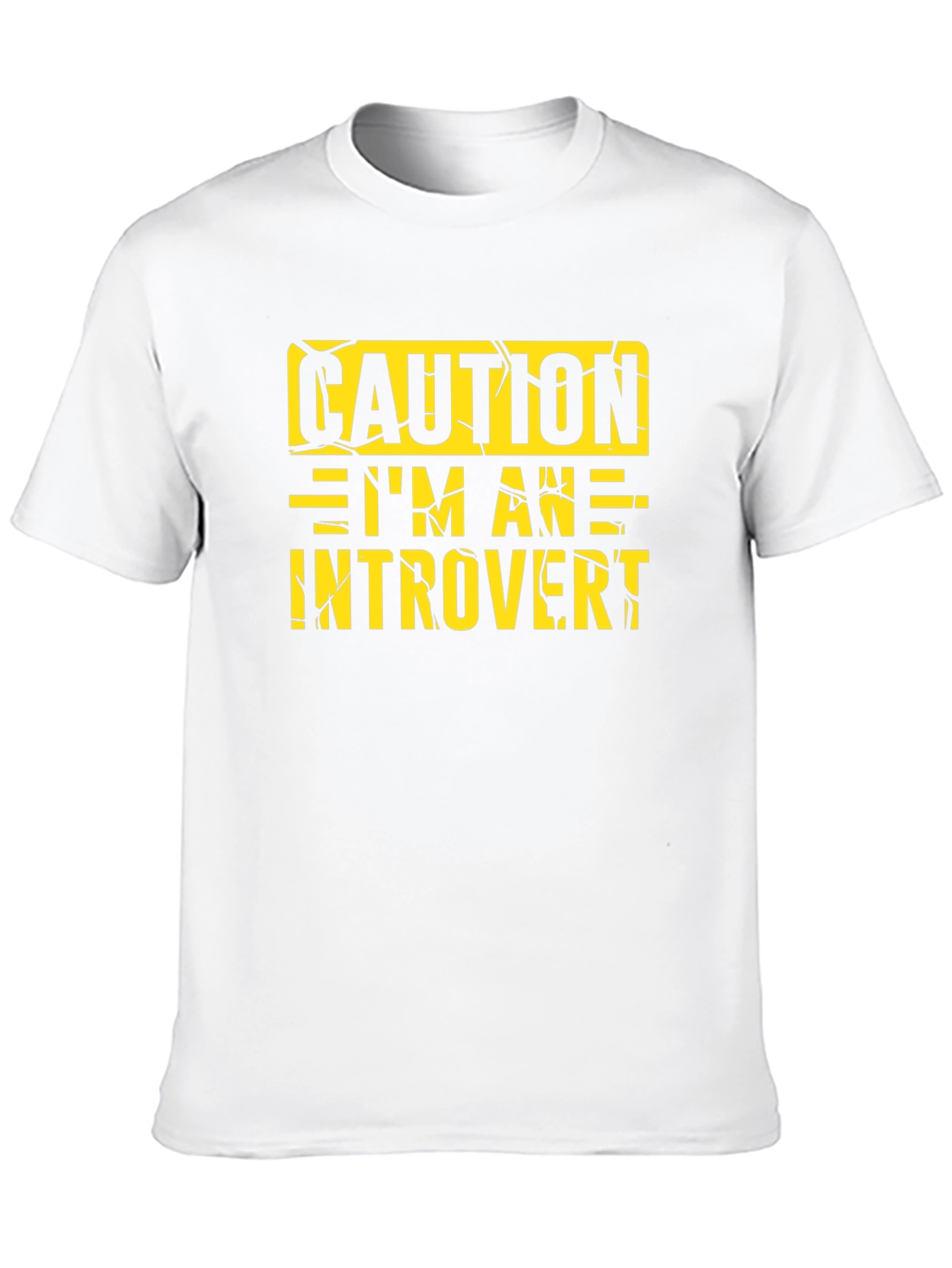 Black Caution Introvert Graphic Tee - Black Crew Neck view 10