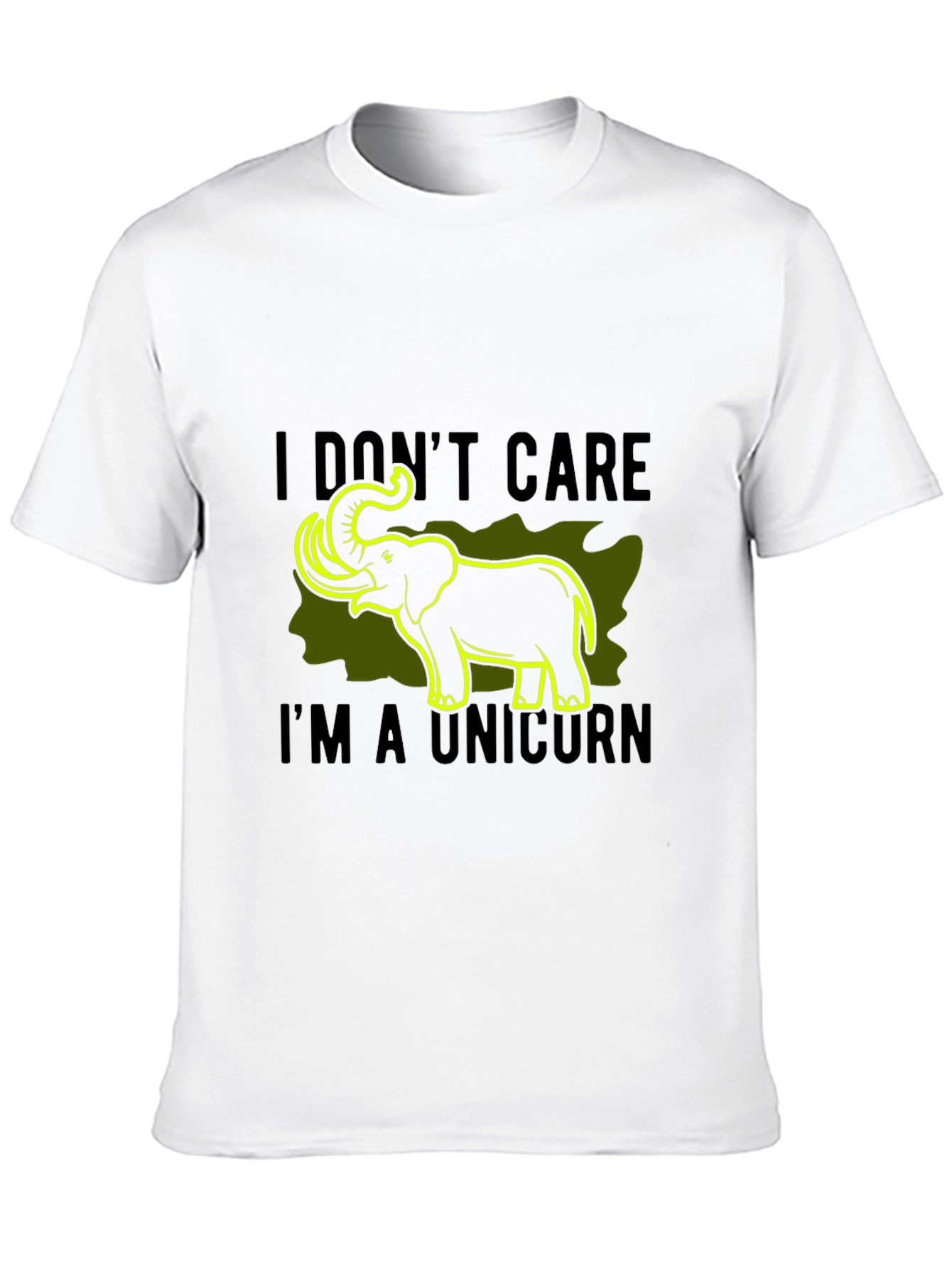 Black Funny I Don't Care I'm A Unicorn Elephant Graphic Tee view 10