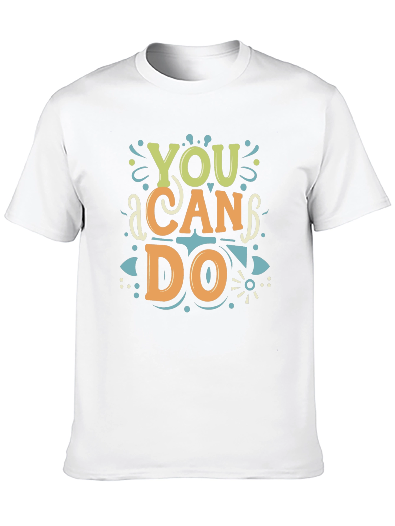 Black You Can Do It Graphic Tee - Black Short Sleeve Cotton T-Shirt view 10