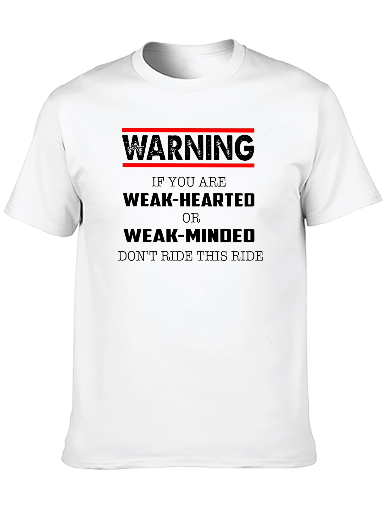 Black Warning Weak-Hearted Black Graphic T-Shirt view 10