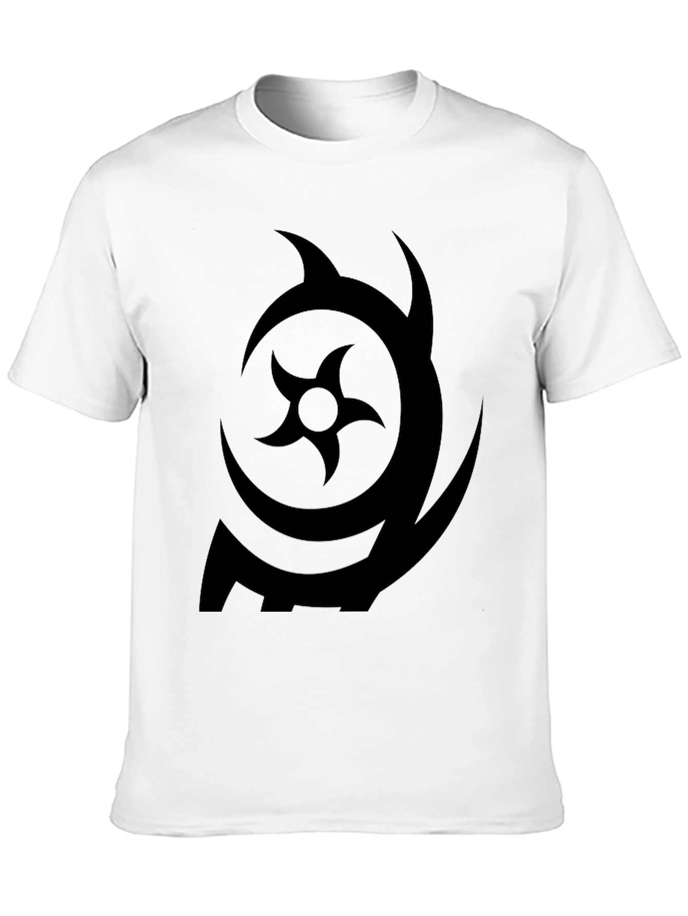 Black Symbol Print Black Crew Neck T-Shirt view 10