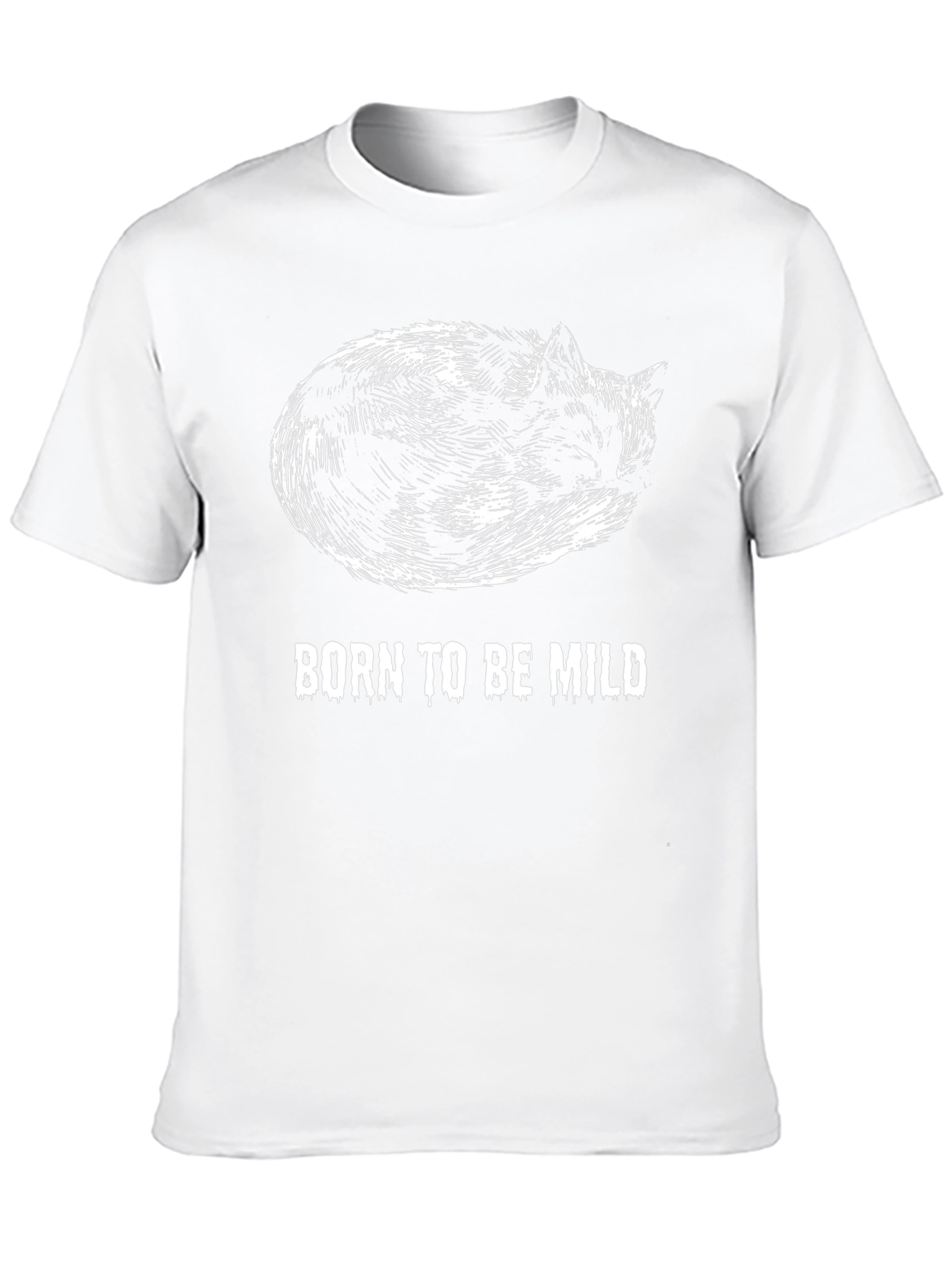 Black Born to be Mild Cat T-Shirt - Comfy Cotton Tee view 10