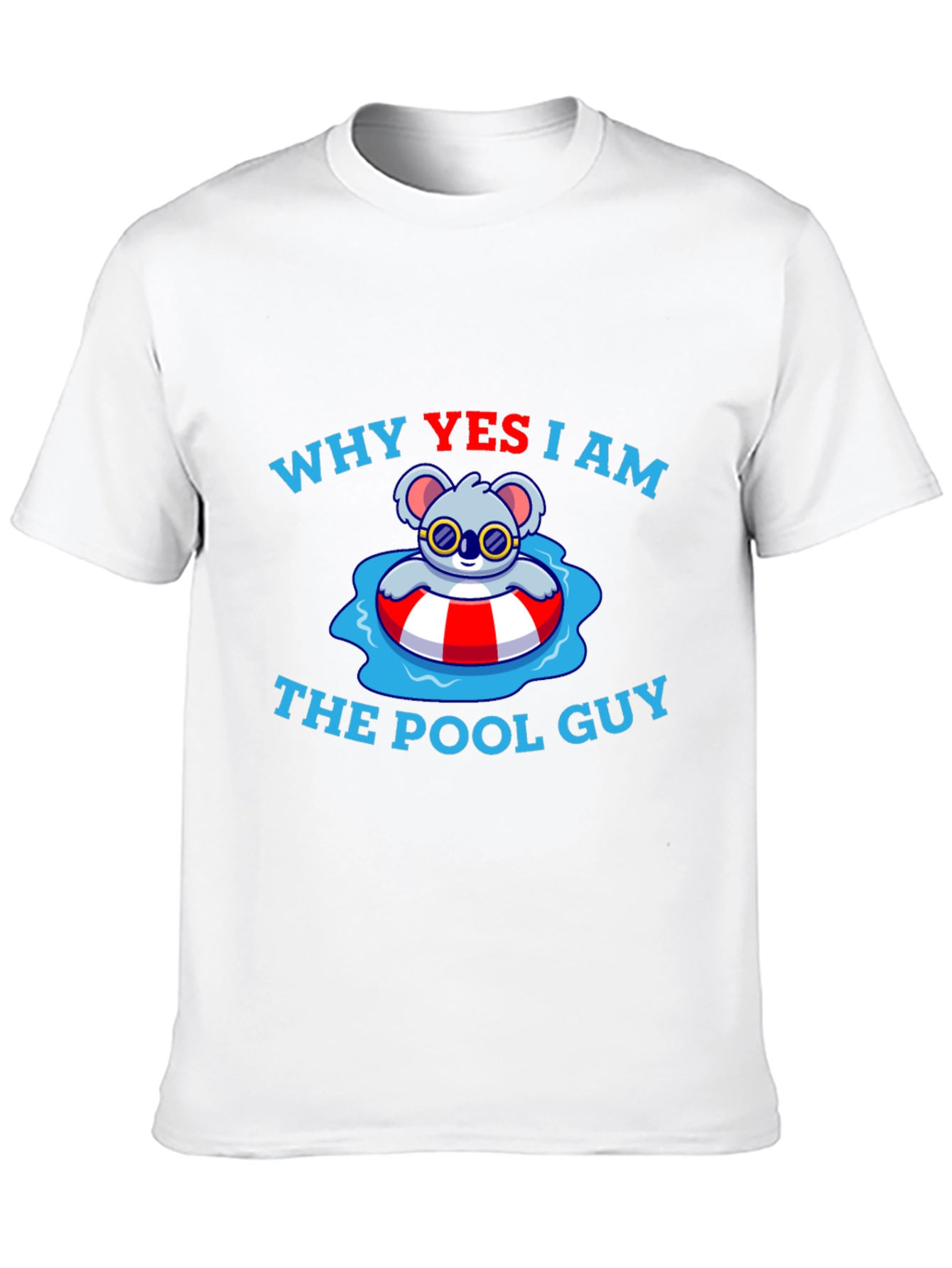Black Funny Koala Pool Guy T-Shirt - Black view 10