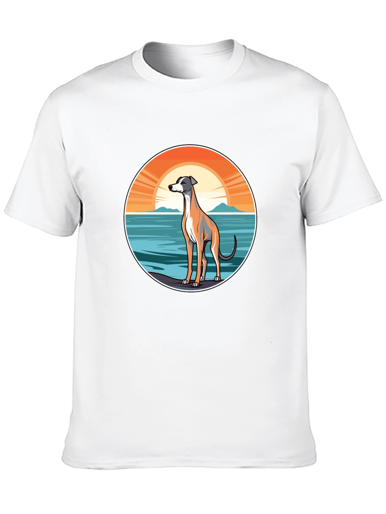 Black Dog Sunset Graphic Tee - Unisex Black T-Shirt view 10