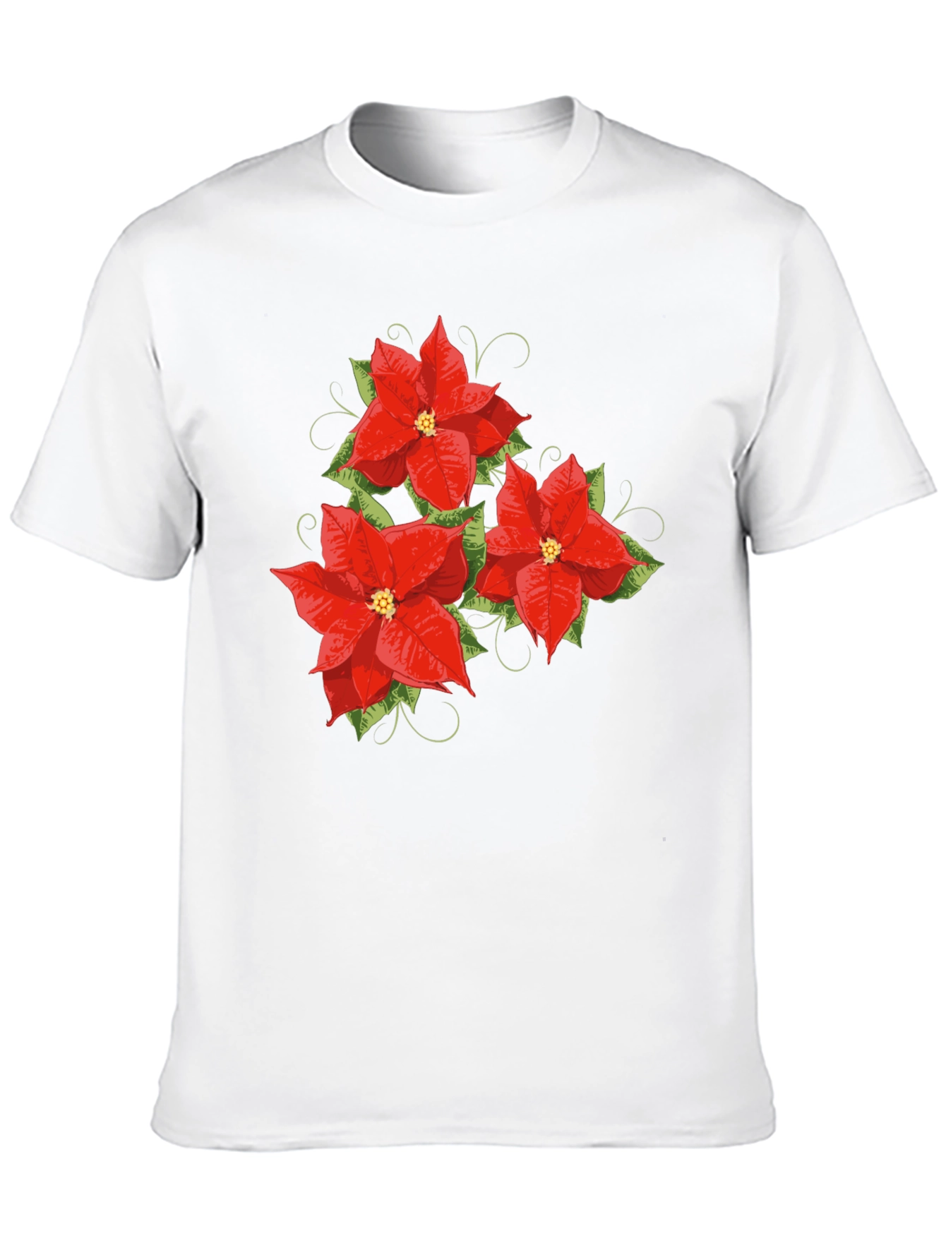 Black Floral Poinsettia Graphic Tee - Holiday Style view 10