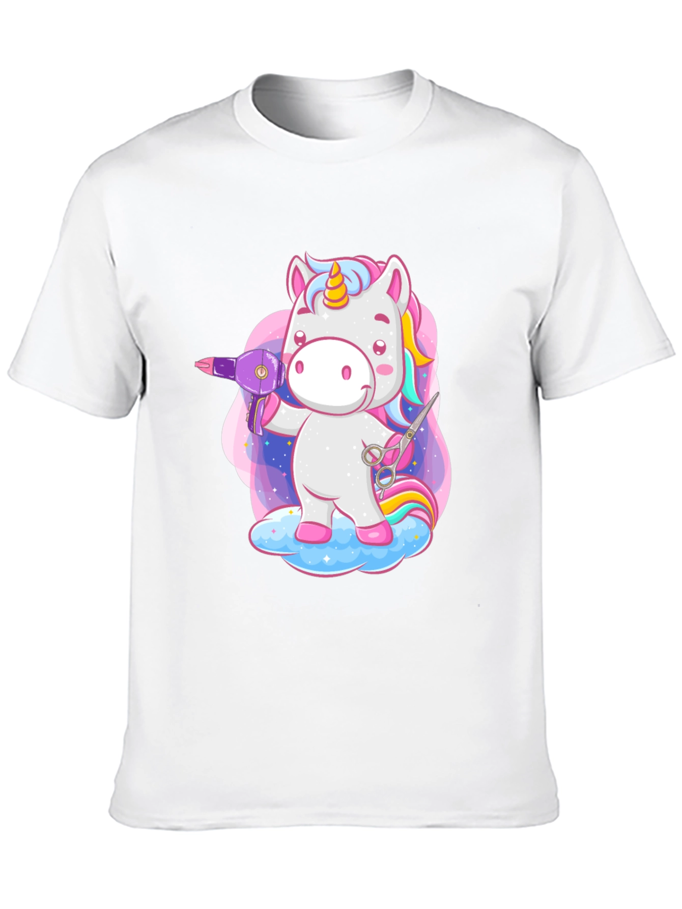 Black Unicorn Hair Stylist Graphic T-Shirt view 10
