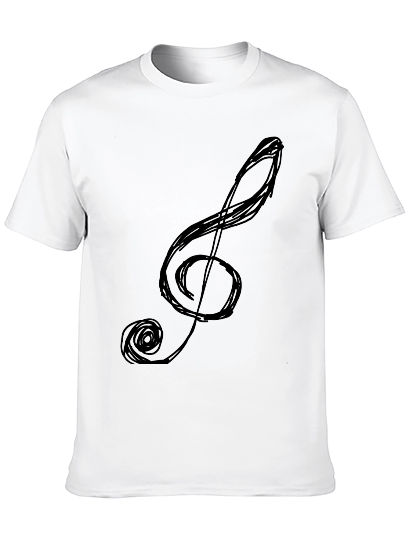 Black Treble Clef Graphic Tee - Black Cotton Comfort view 10