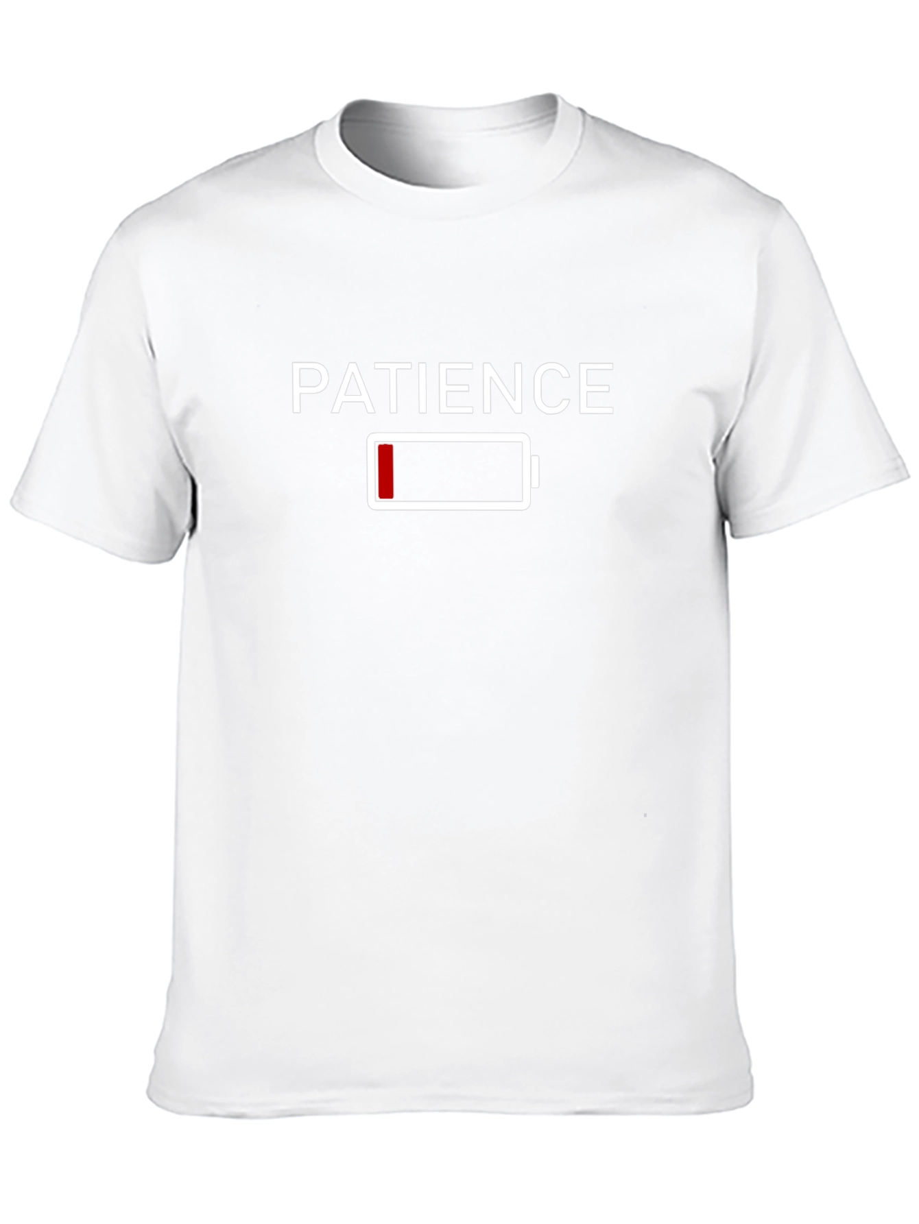 Black Patience Low Battery Black T-Shirt view 10