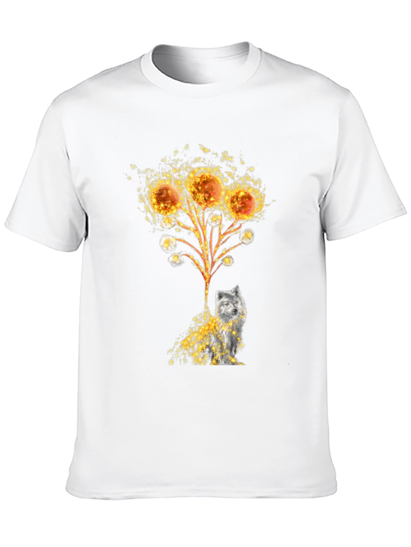 Black Artistic Wolf Graphic Tee - Black view 10