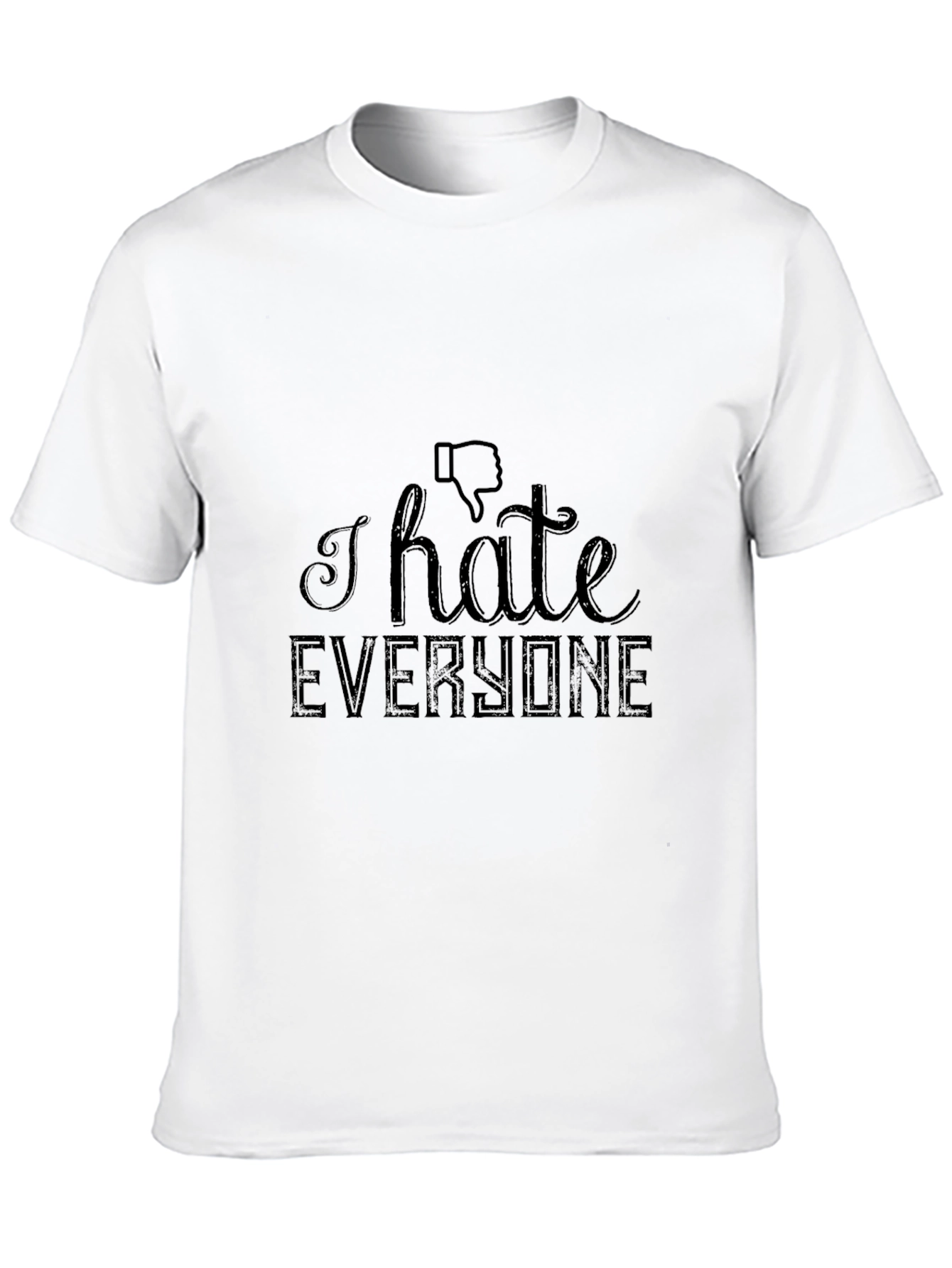 Black I Hate Everyone Graphic T-Shirt - Black Crew Neck view 10