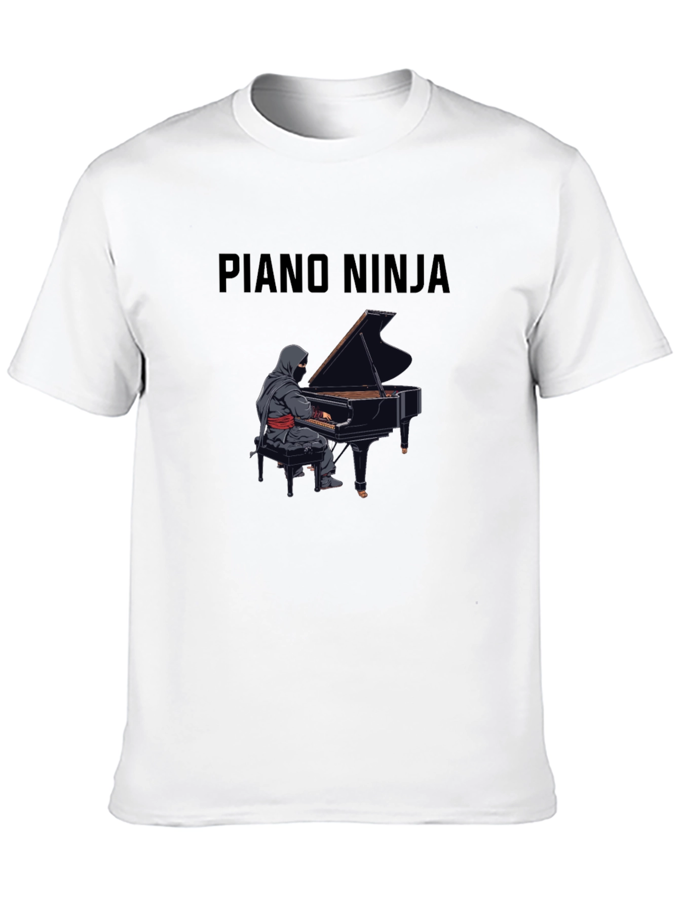 Black Piano Ninja Black T-Shirt - Musical Master Tee view 10