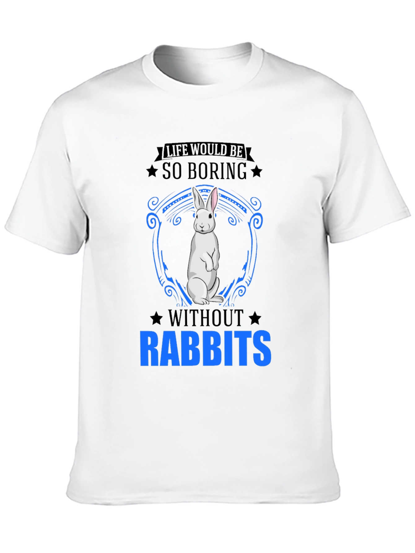Black So Boring Without Rabbits T-Shirt view 10