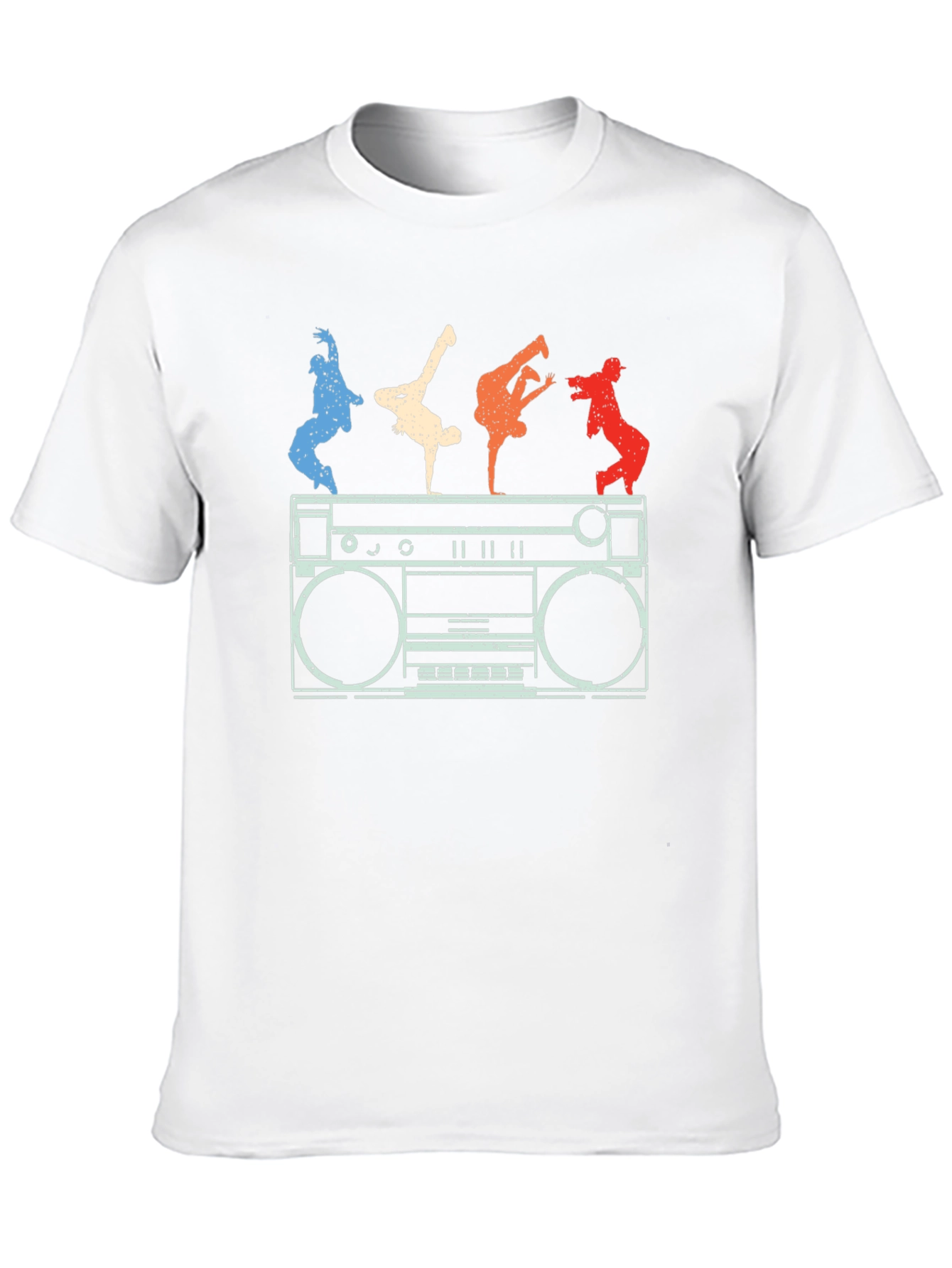 Black Retro Boombox & B-Boys Graphic T-Shirt view 10