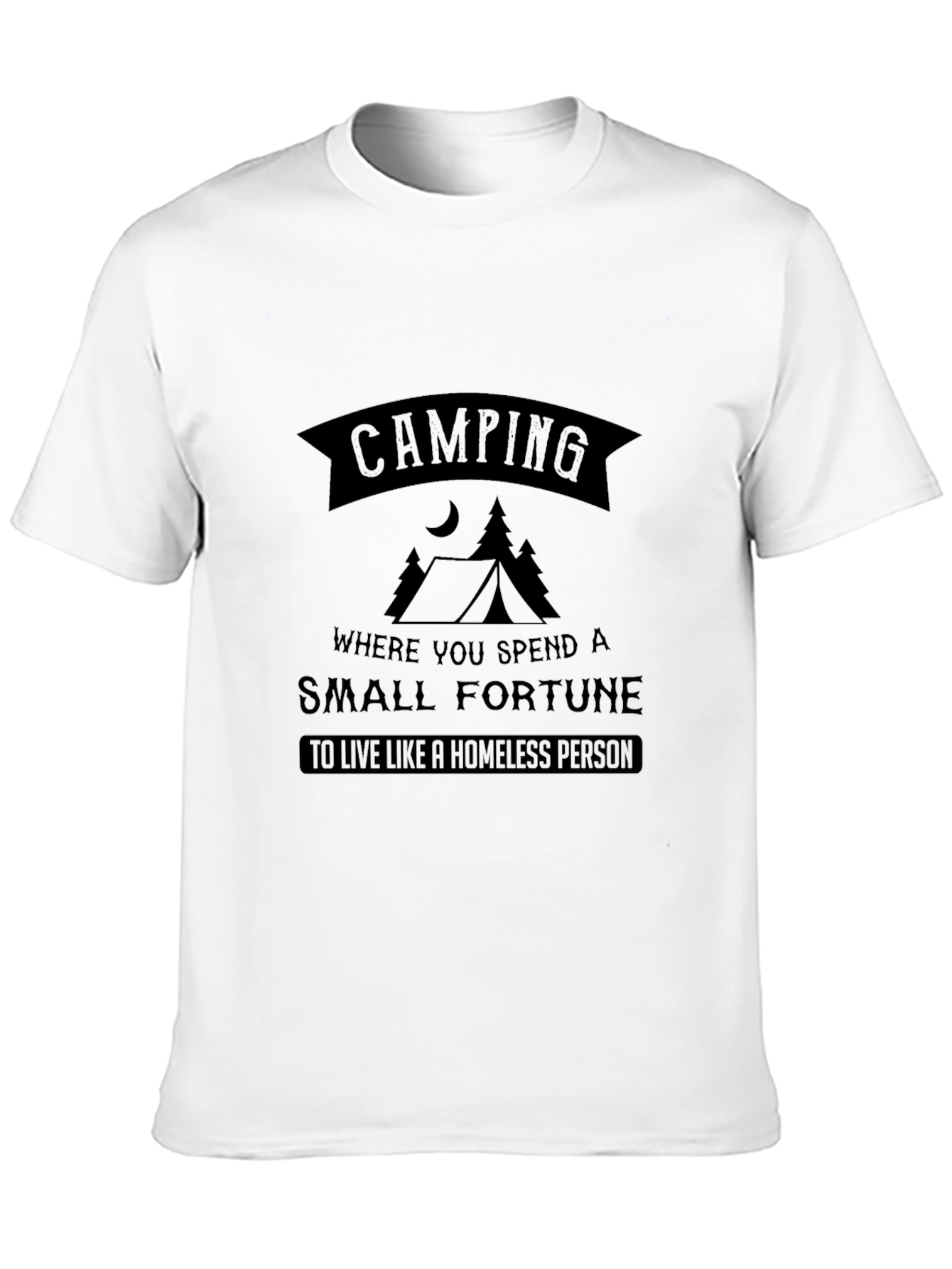 Black Camping Fortune Tee - Funny Outdoor Adventure Shirt view 10