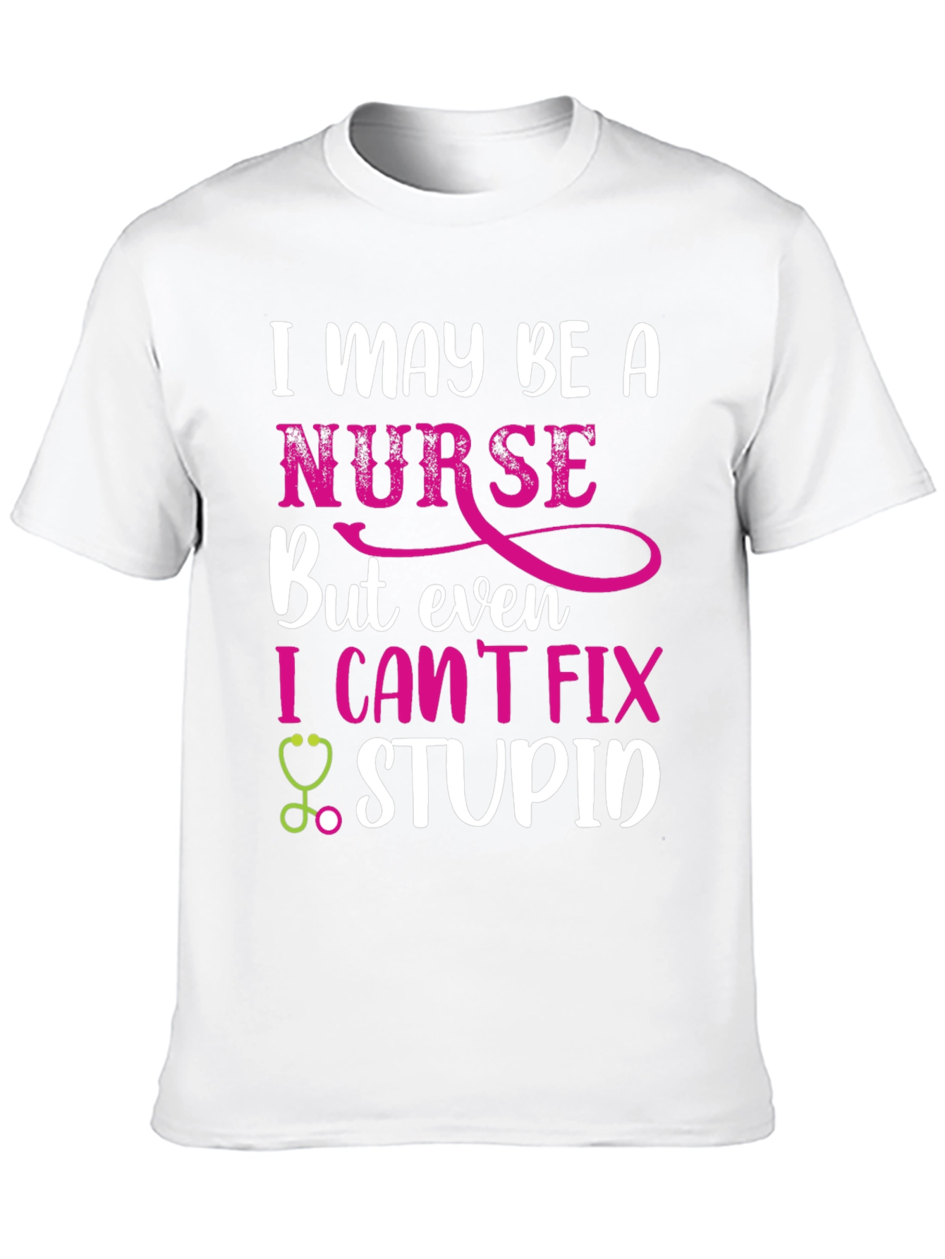 Black Funny Nurse T-Shirt - I Can't Fix Stupid view 10
