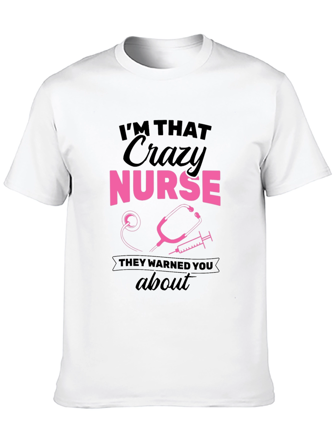 Black Crazy Nurse Graphic Tee - Funny Nurse T-Shirt view 10