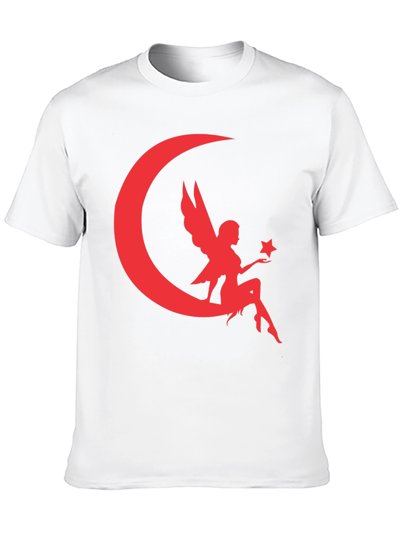 Black Fairy Moon Graphic Tee - Black Cotton Blend T-Shirt view 10
