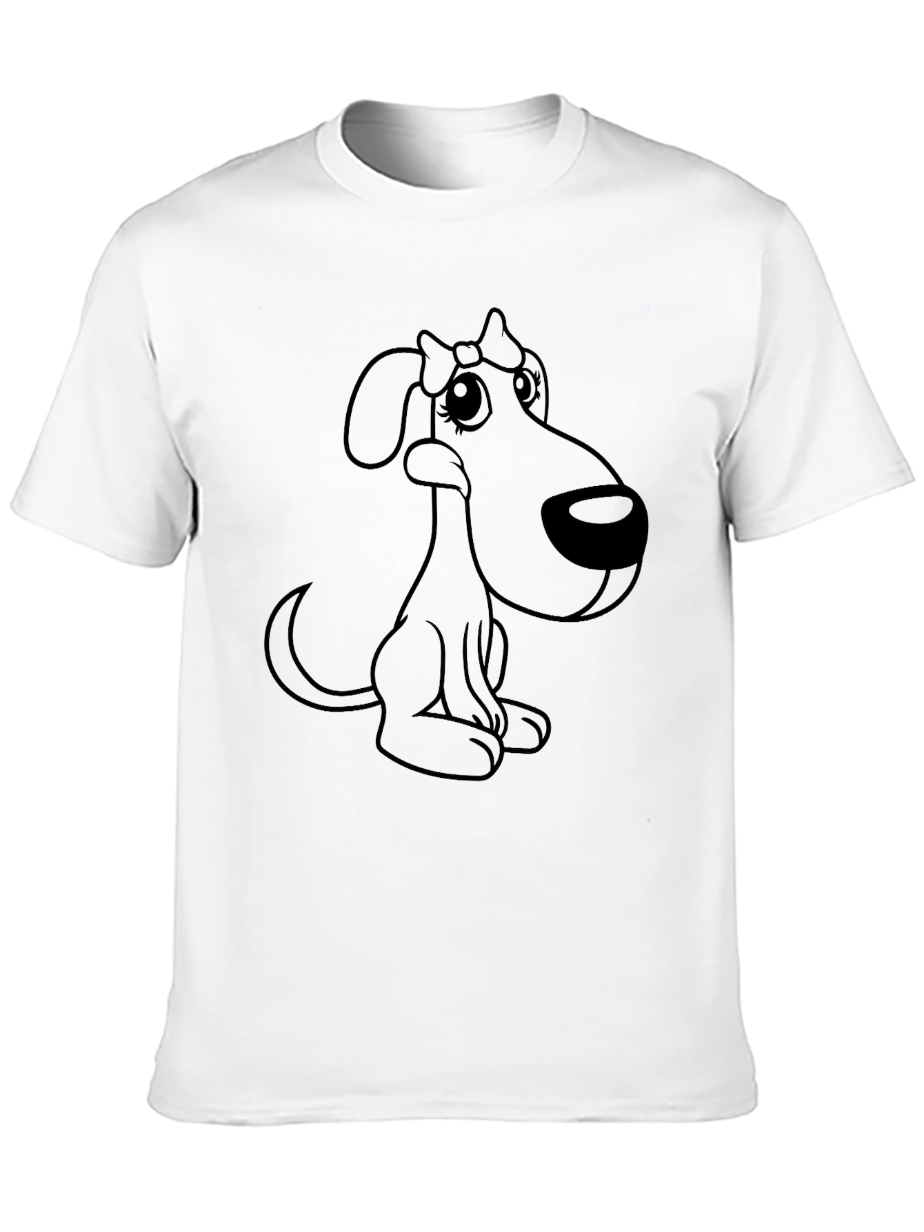 Black Cute Cartoon Dog Graphic T-Shirt view 10