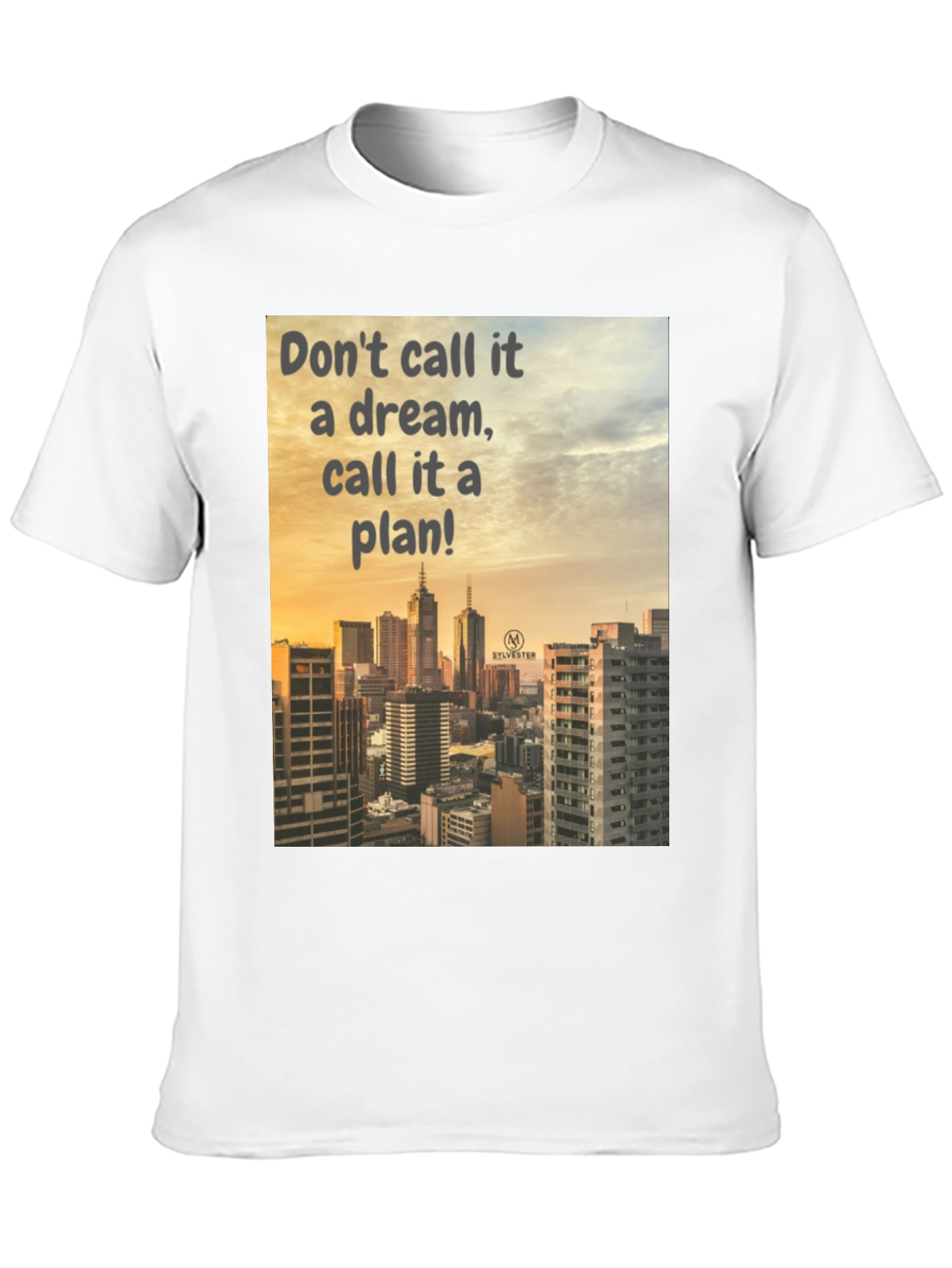 Black Dream to Plan Black T-Shirt: Cityscape Motivation view 10