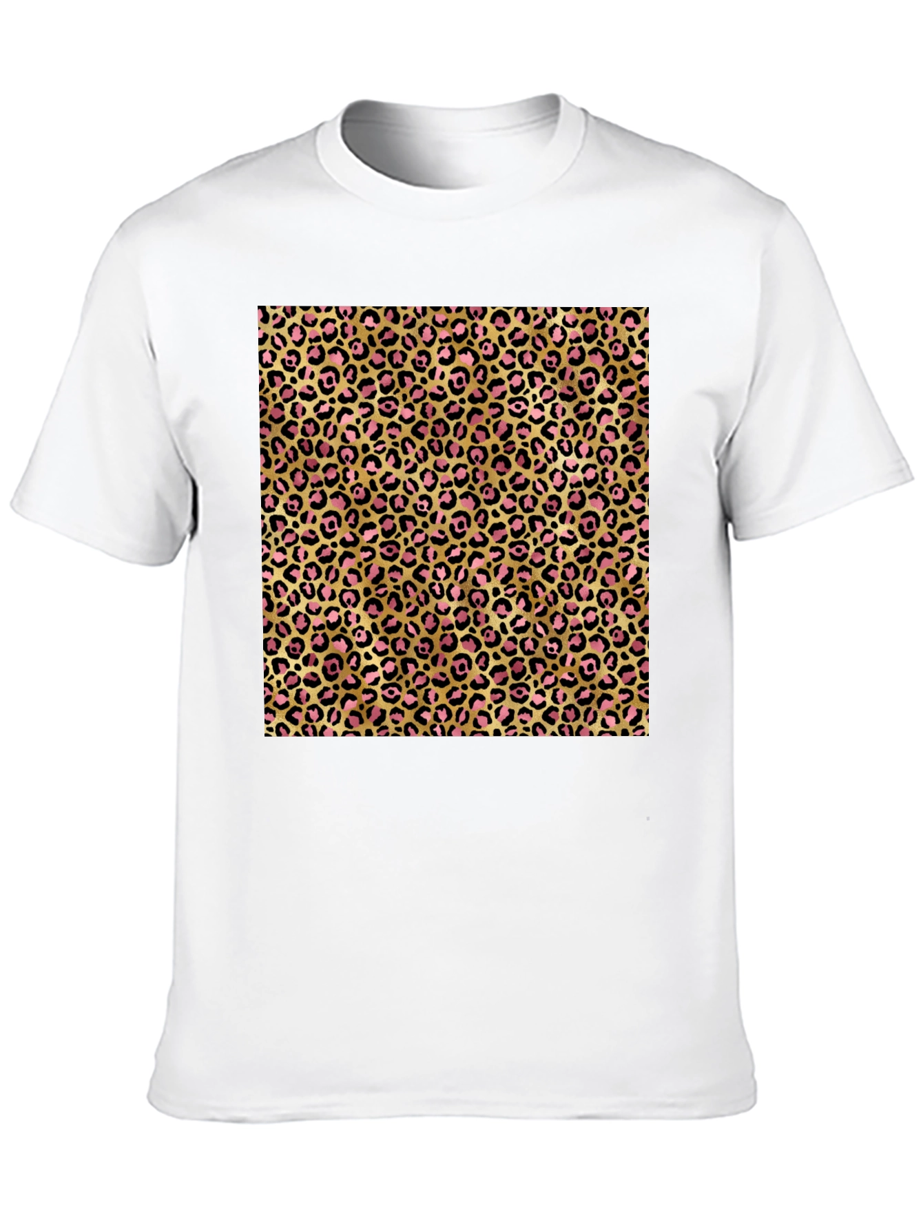 Black Leopard Print Graphic Tee - Gold & Pink view 10