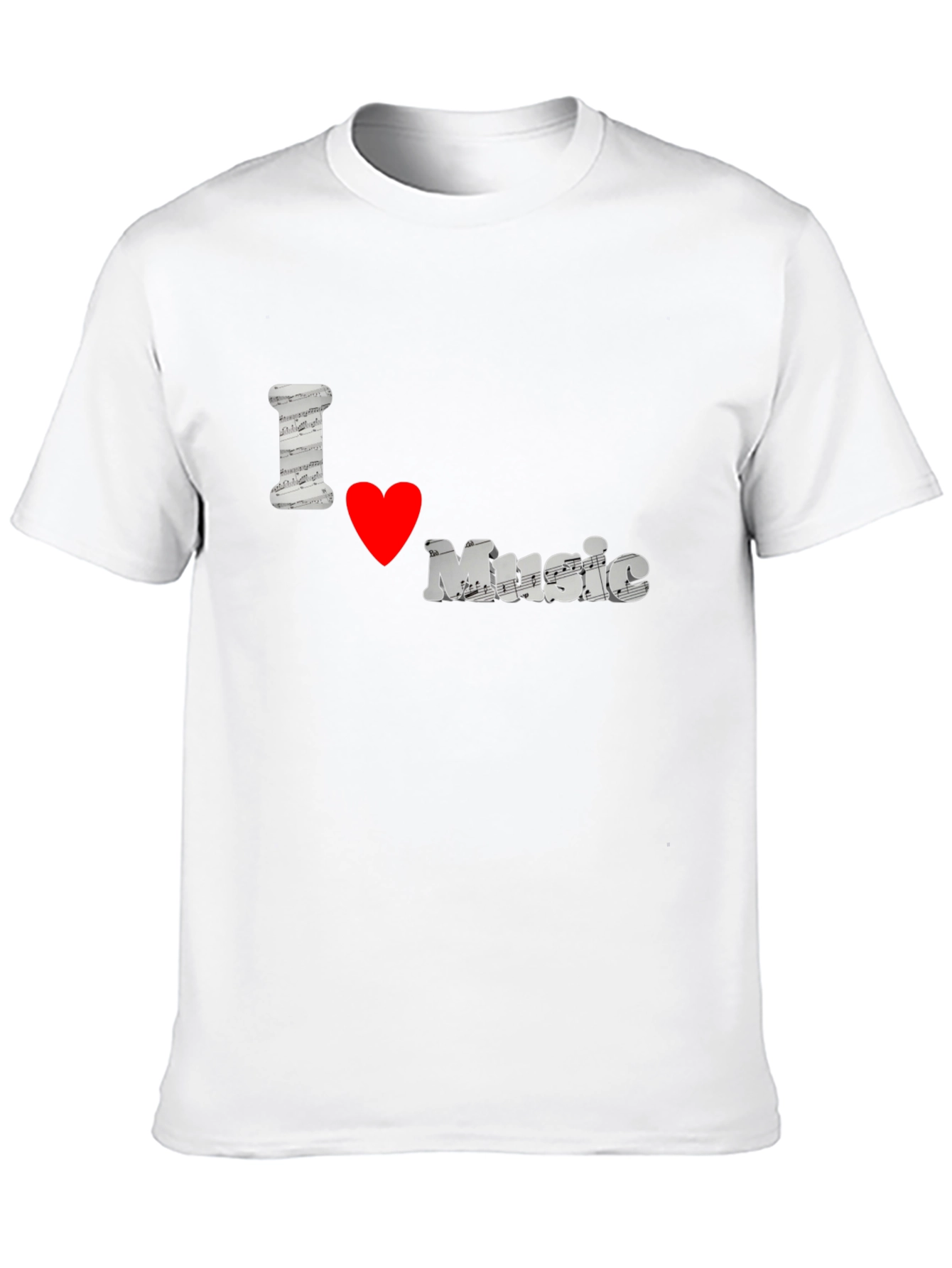 Black I Love Music Black T-Shirt view 10