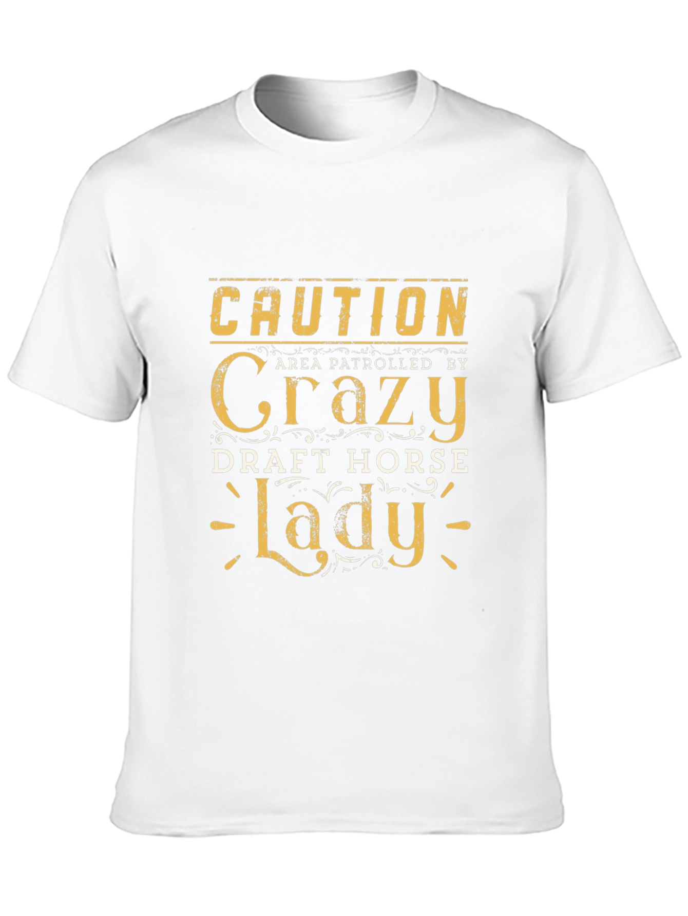 Black Caution Crazy Draft Horse Lady T-Shirt view 10