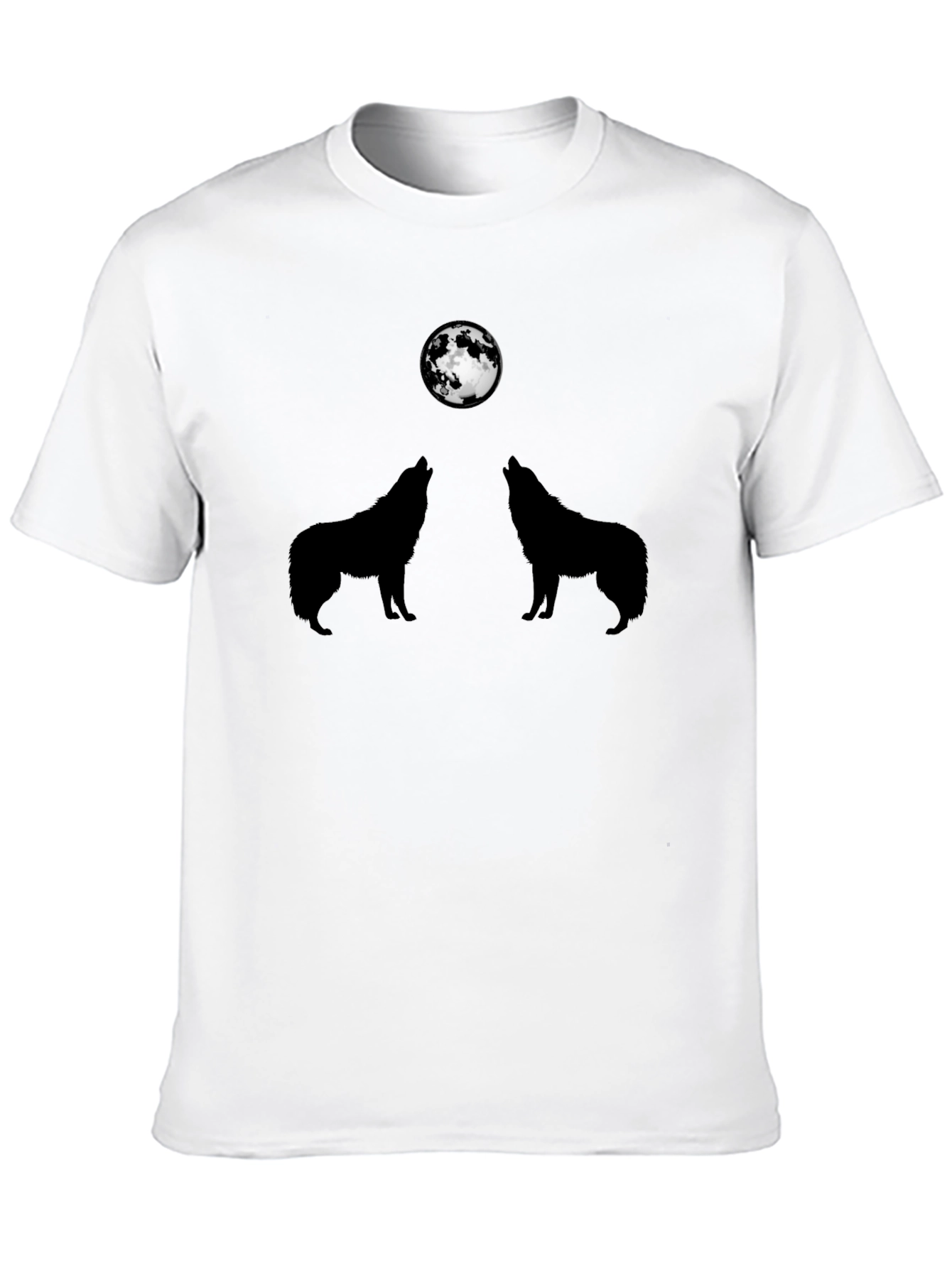 Black Wolf Moon Graphic T-Shirt - Black Crew Neck Tee view 10