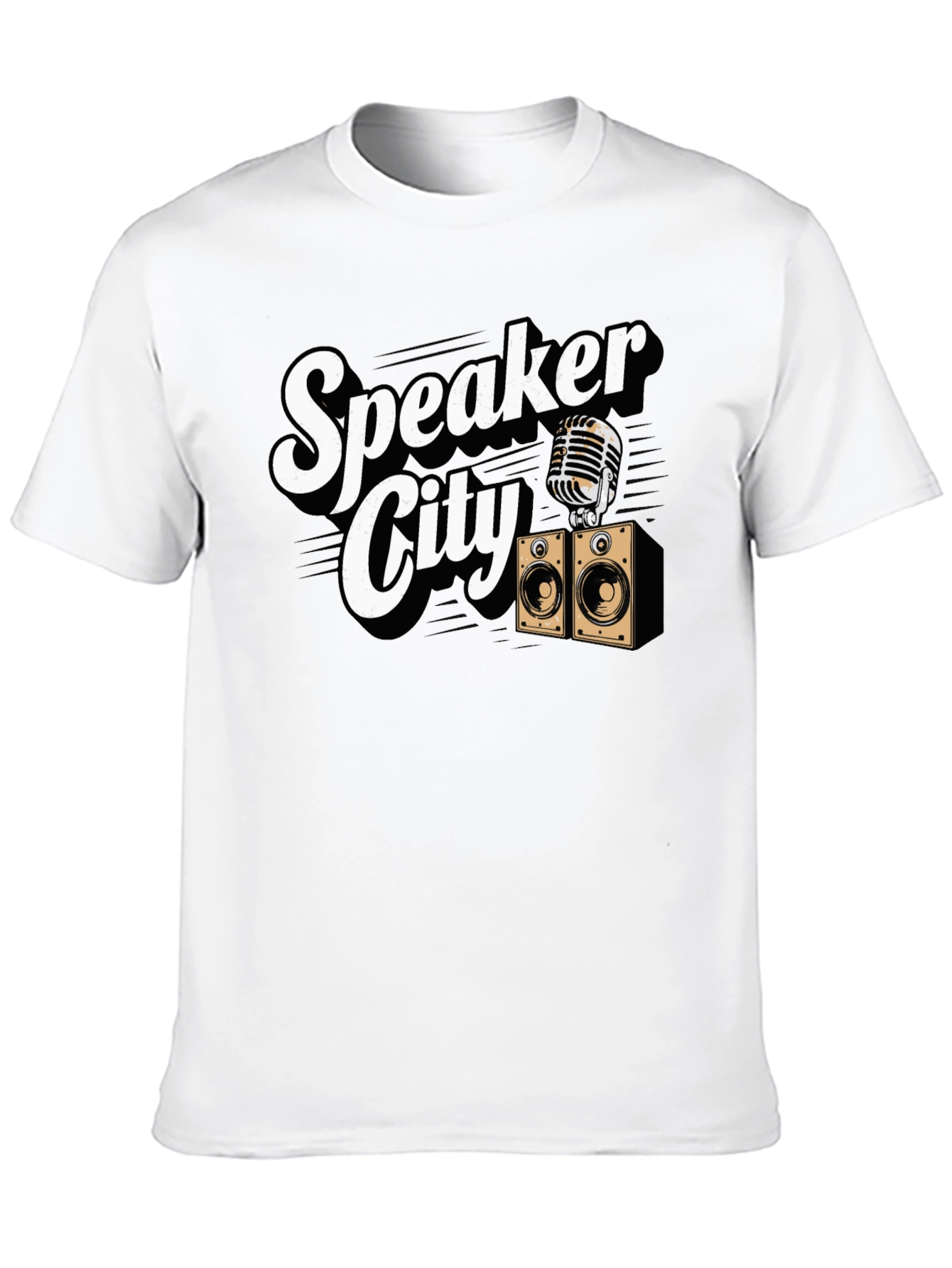 Black Speaker City Graphic T-Shirt - Retro Music Tee view 10